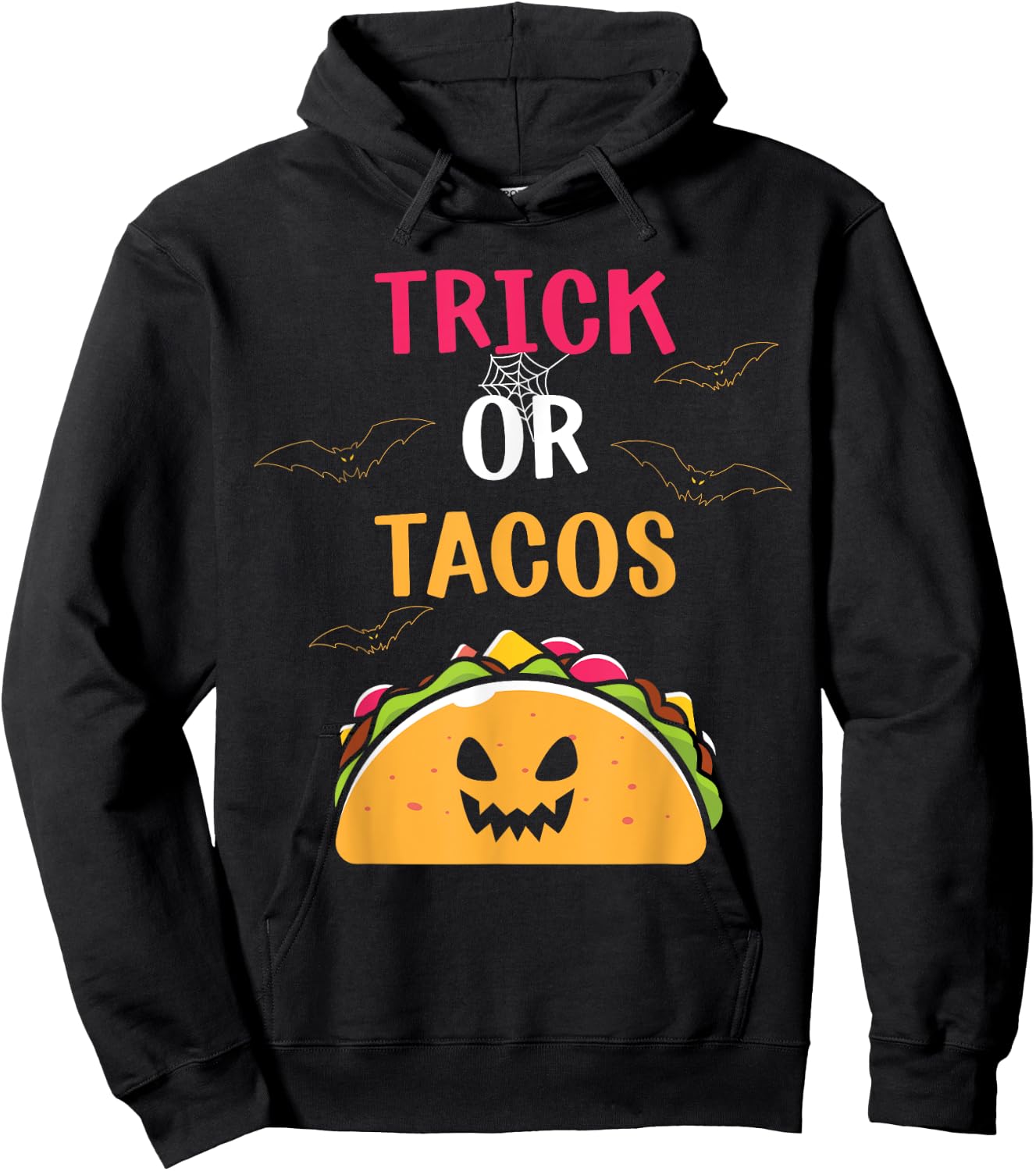 Trick or Tacos funny Halloween Mexican Food Men Women Kids Hoodie - Hoodie | Black