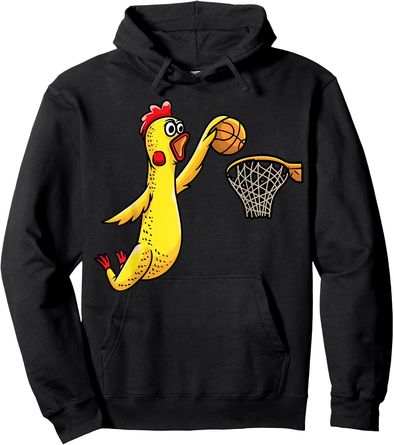 Funny Rubber Chicken Playing Basketball Player Sports Hoodie - Hoodie | Black