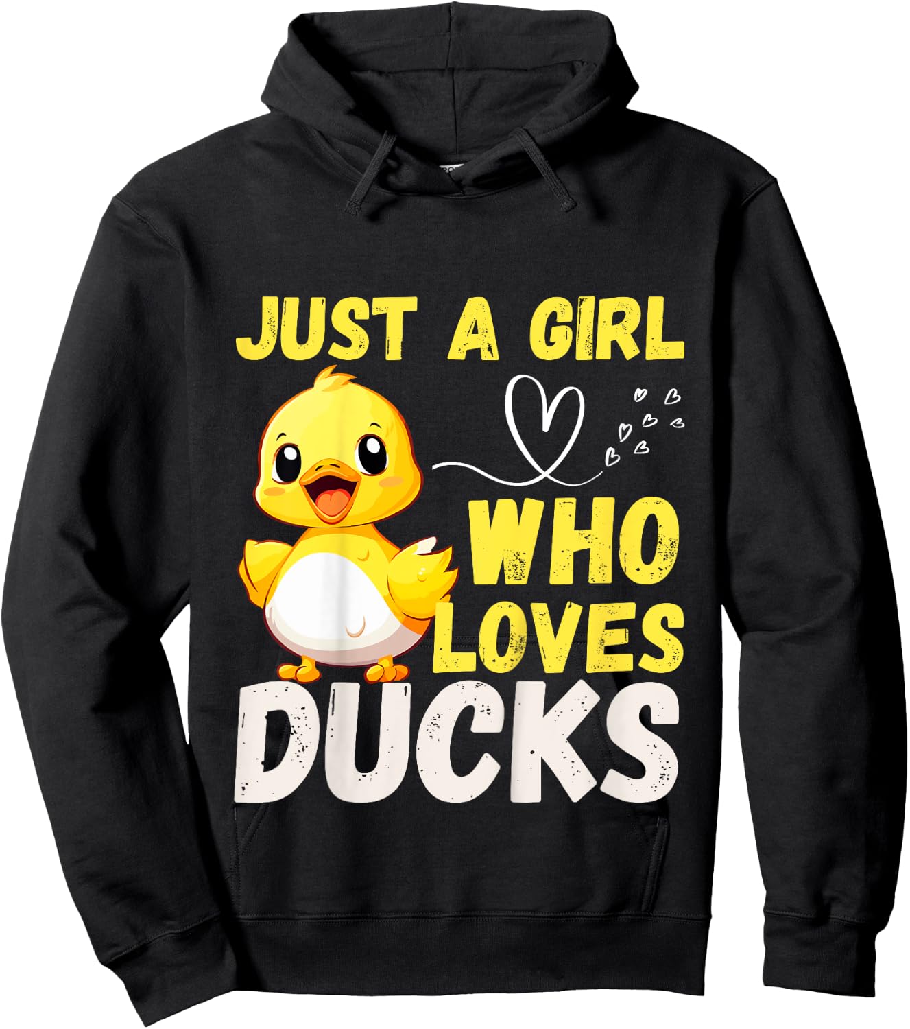 Just A Girl Who Loves Ducks Funny Cute Ducks Lover Girls Hoodie - Hoodie | Black