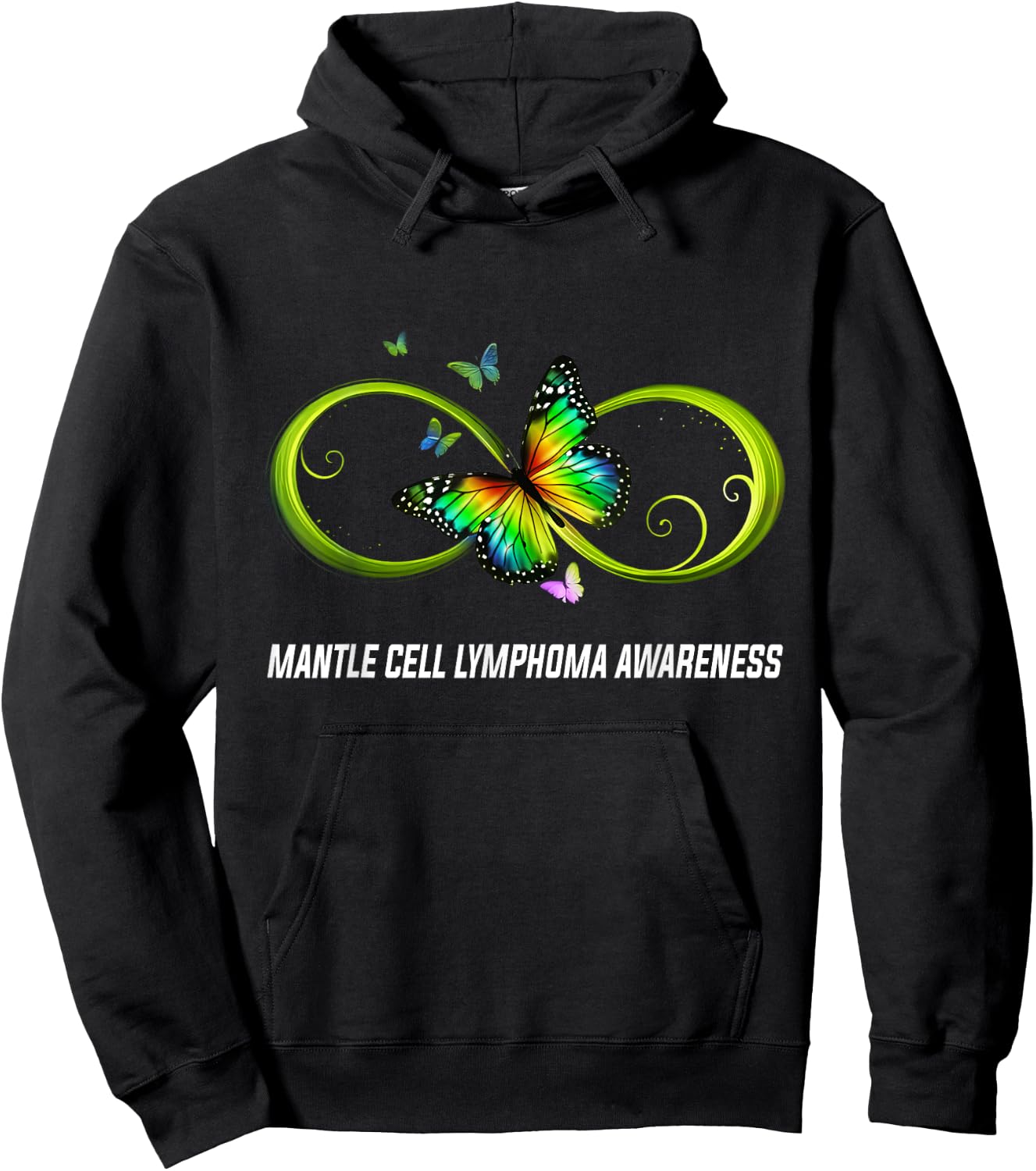 Infinity Butterfly Mantle Cell Lymphoma Awareness Hoodie - Hoodie | Black