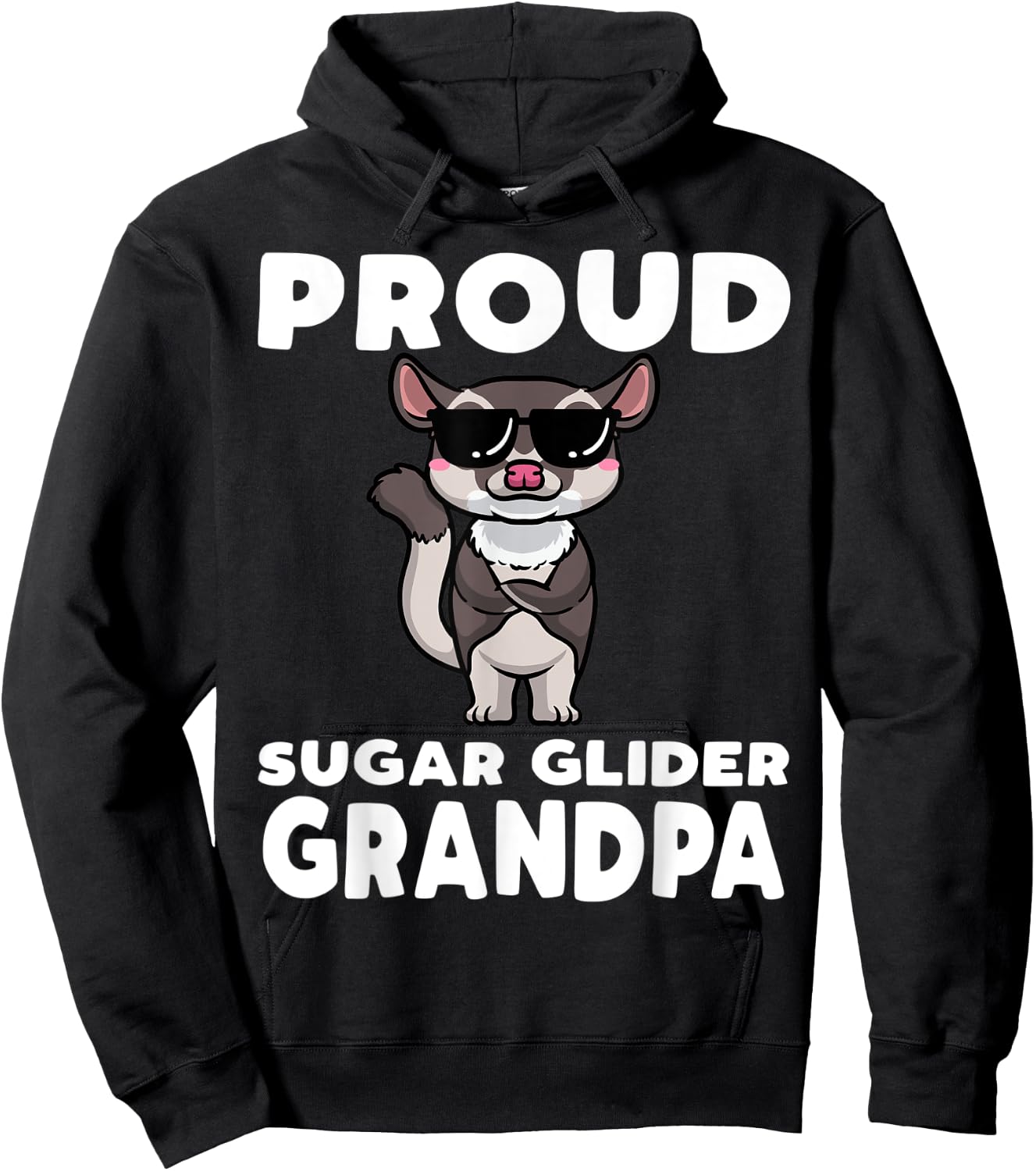 Sugar Glider Grandpa Hoodie - Hoodie | Black