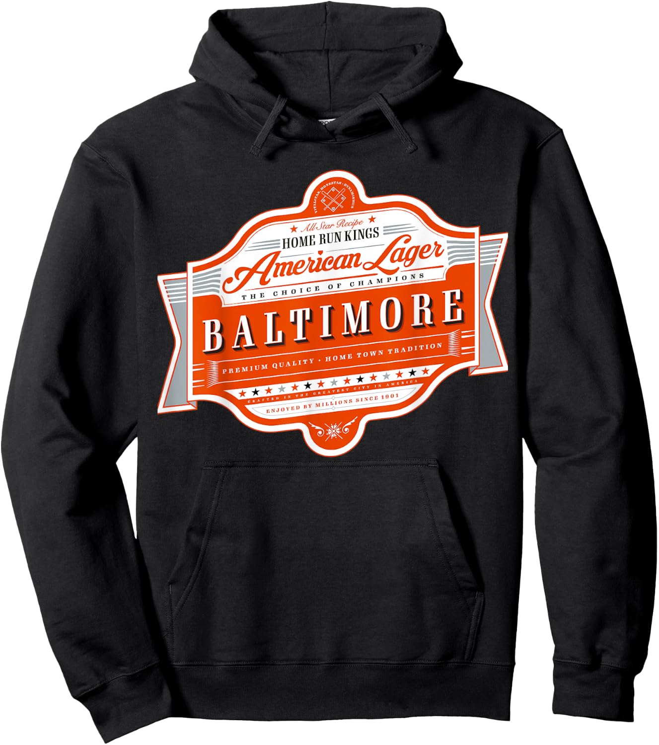 Classic Baltimore Beer Label - Charm City Pride Hoodie - Hoodie | Black