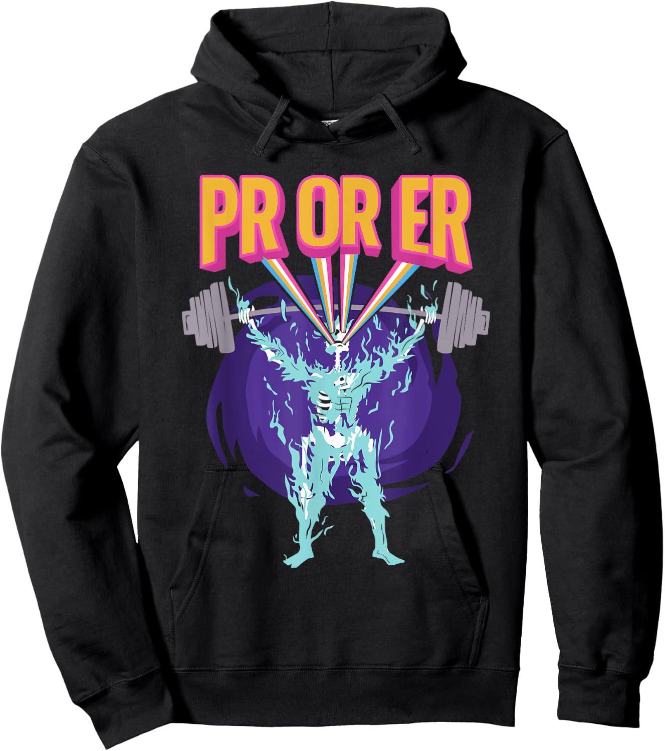 PR Or ER, Workout Bodybuilding Gym Weightlifting Hoodie - Hoodie | Black