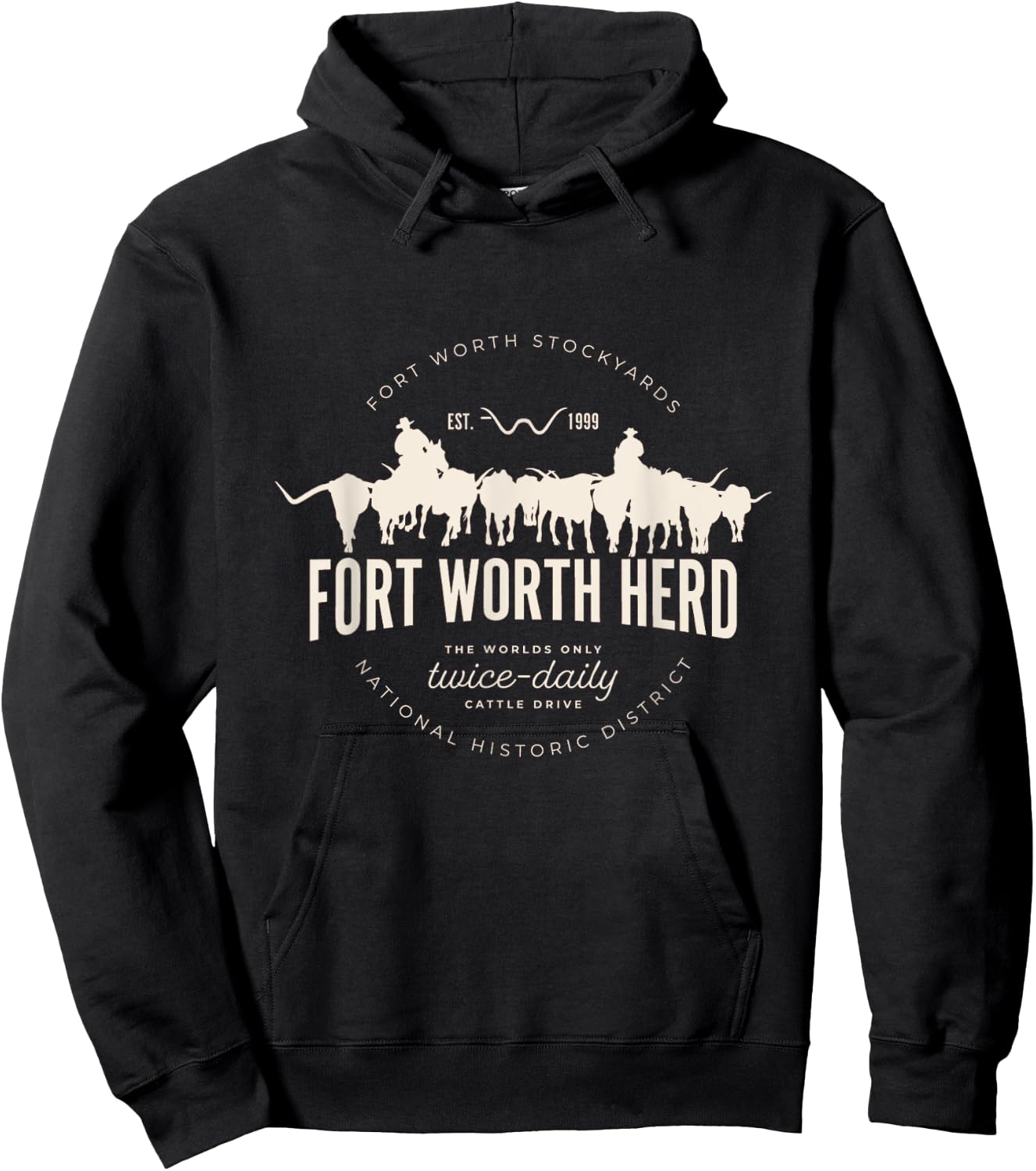 Fort Worth Texas Stockyards and Rodeo Cowboy Desig Hoodie - Hoodie | Black