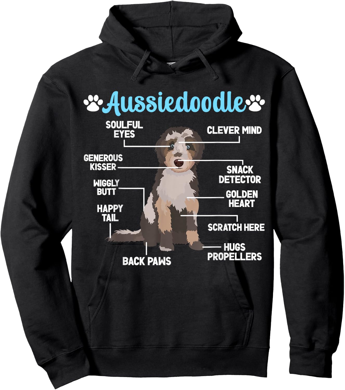 Aussiedoodle Mom Aussiedoodle Dad -Adults Black Hoodie - Hoodie | Black