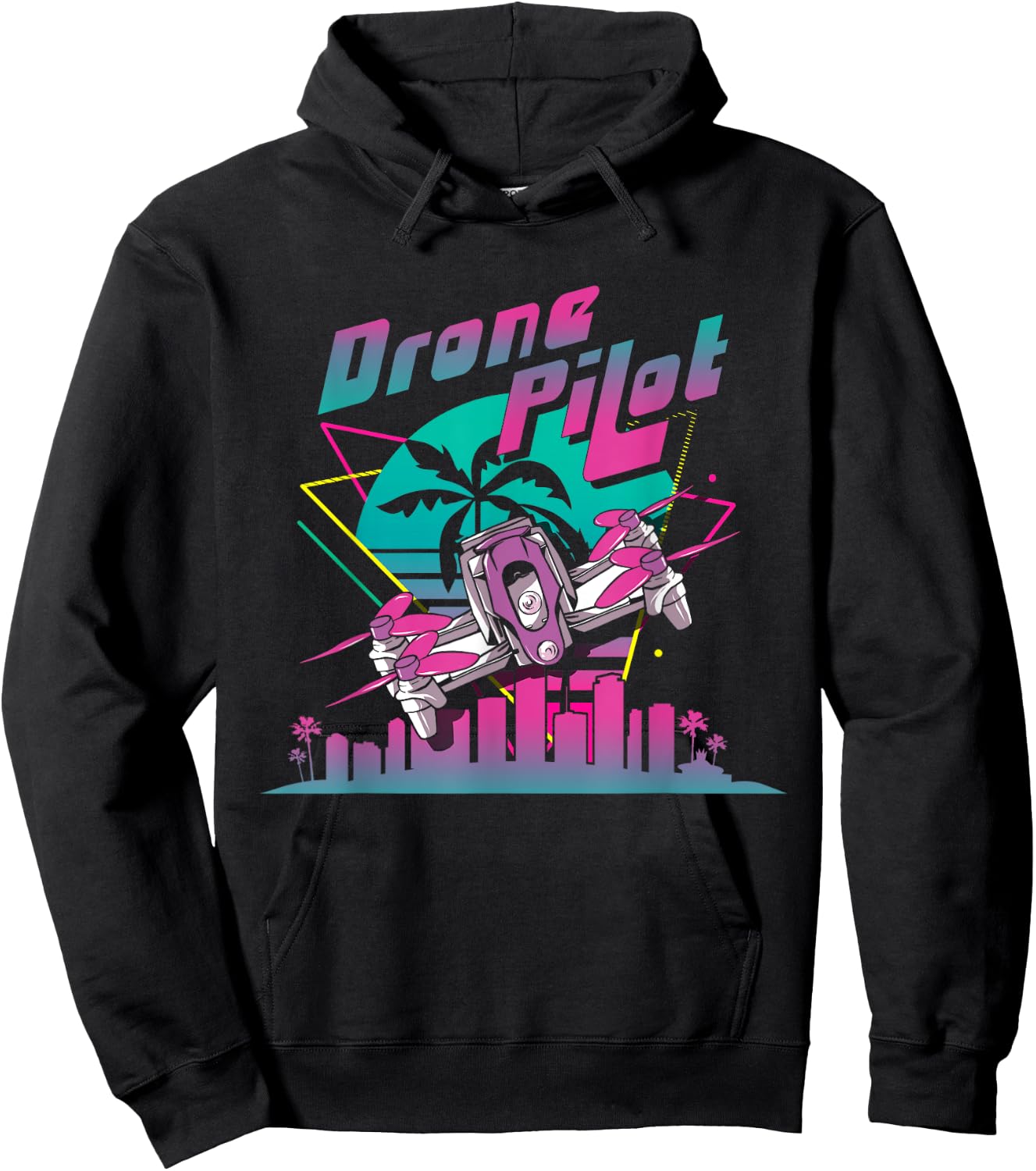 Retro Vintage Funny Drone Pilot Hoodie - Hoodie | Black