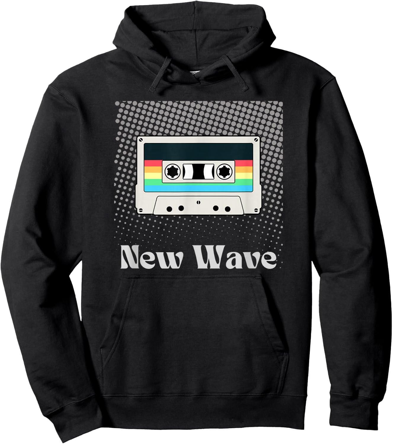New Wave Music Retro Vintage Cassette Tape 80's Artistic Hoodie - Hoodie | Black