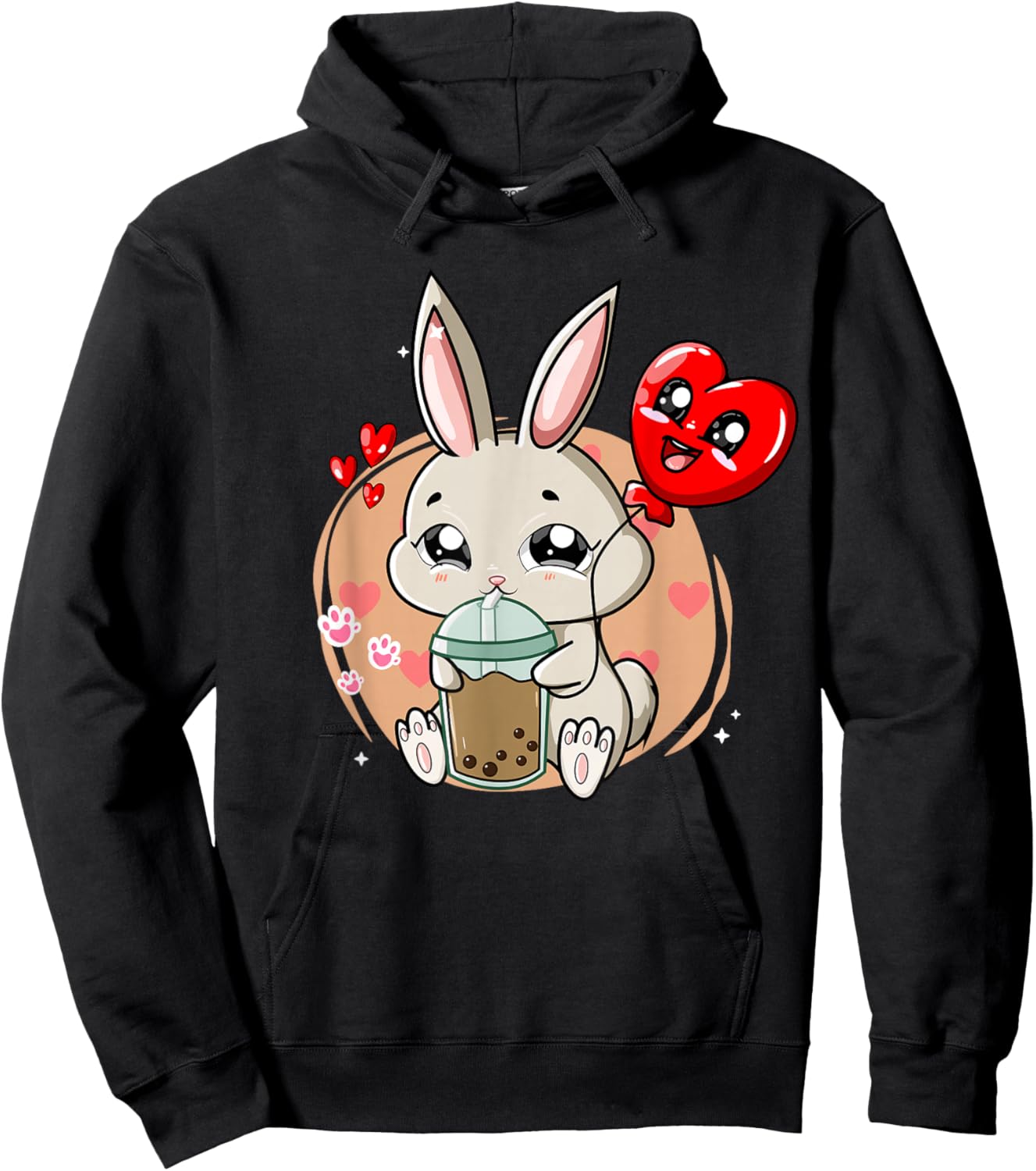 Anime Kawaii Bubble Tea Rabbit Boba Tea Usagi Hoodie - Hoodie | Black