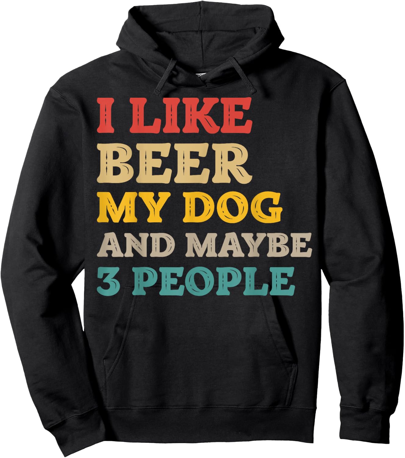 I Like Beer and My Dog And Maybe 3 People Funny Vintage Women Hoodie - Hoodie | Black