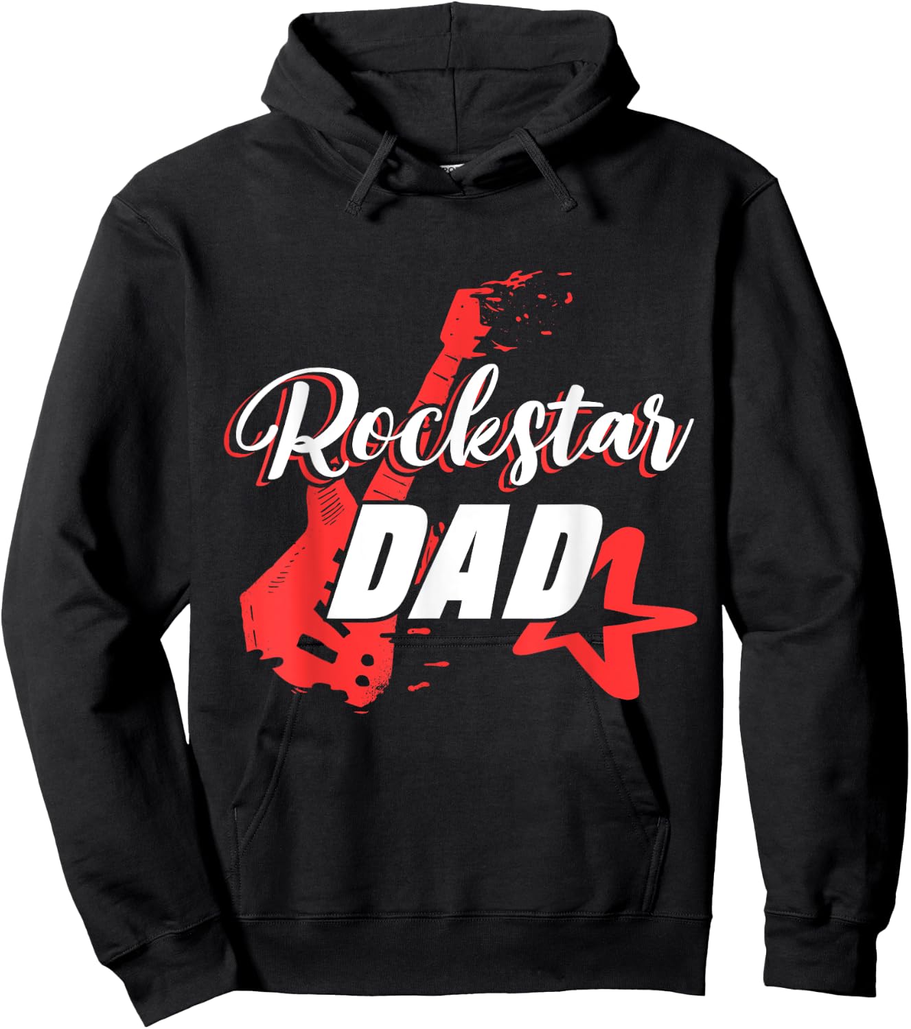 Men's Rockstar Birthday Rock Star Dad Party Music Hoodie - Hoodie | Black