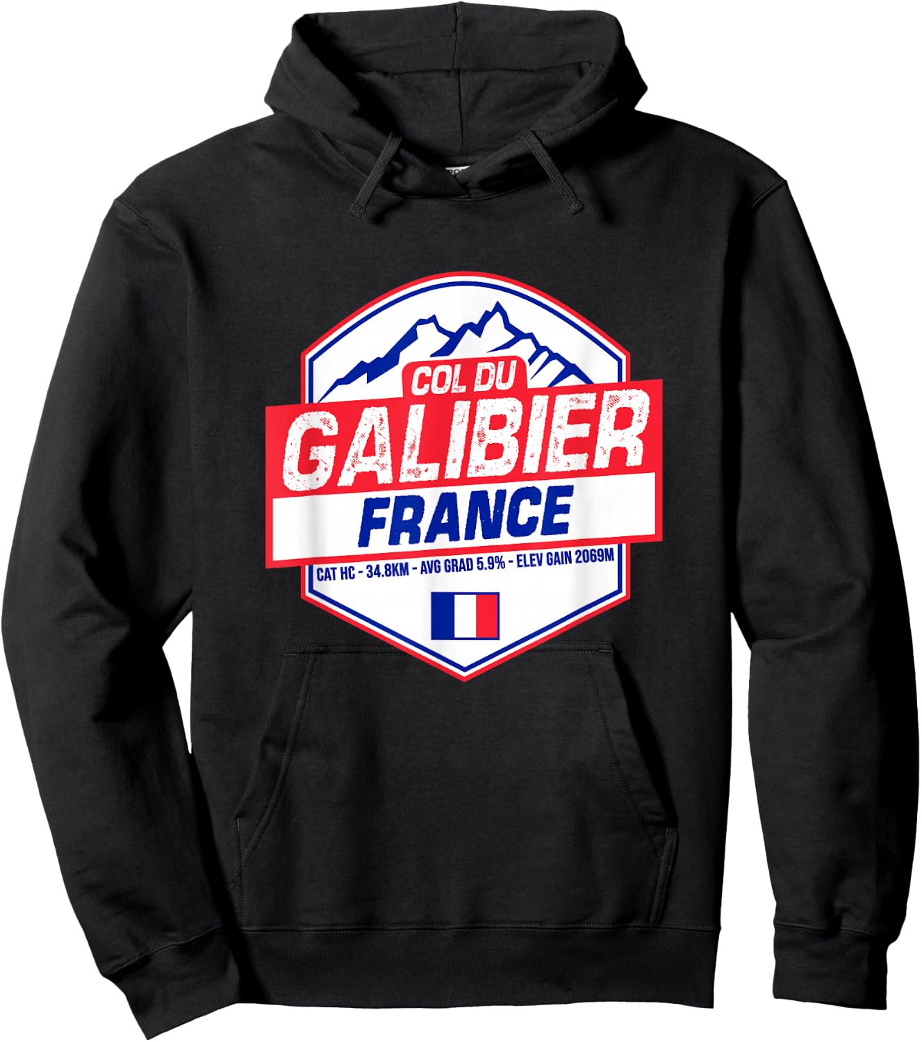 Col du Galibier Cycling In France Road Cyclist Hoodie - Hoodie | Black