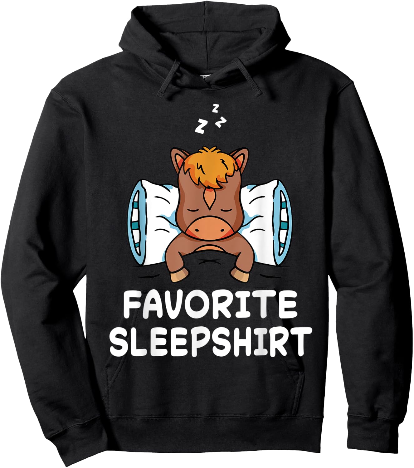 Horse Horses Nap Sleeping Sleep Pajama Pajamas Nightgown Hoodie - Hoodie | Black