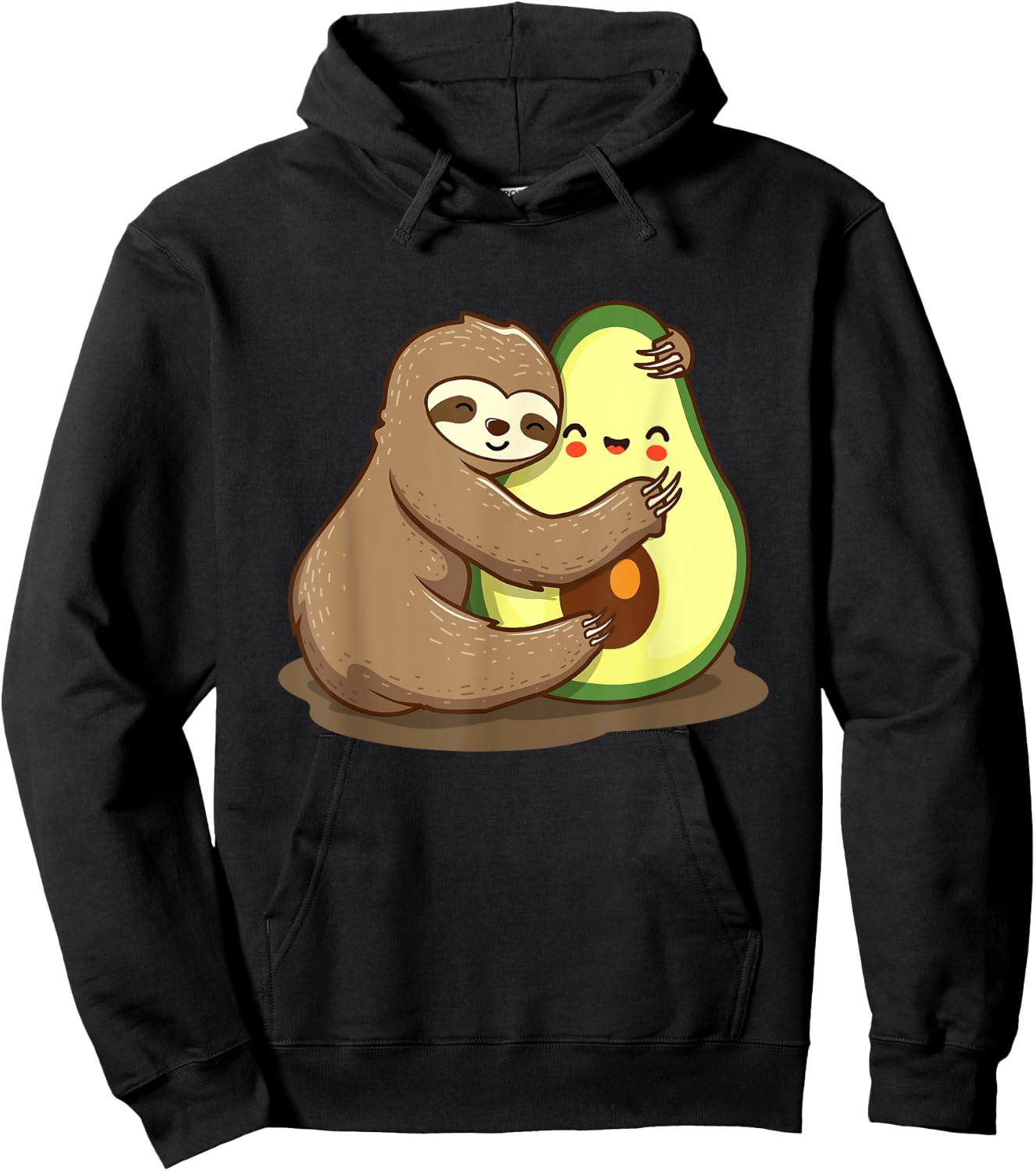 Hugging Sloth And Avocado - Zookeeper Nature Animal Lover Hoodie - Hoodie | Black