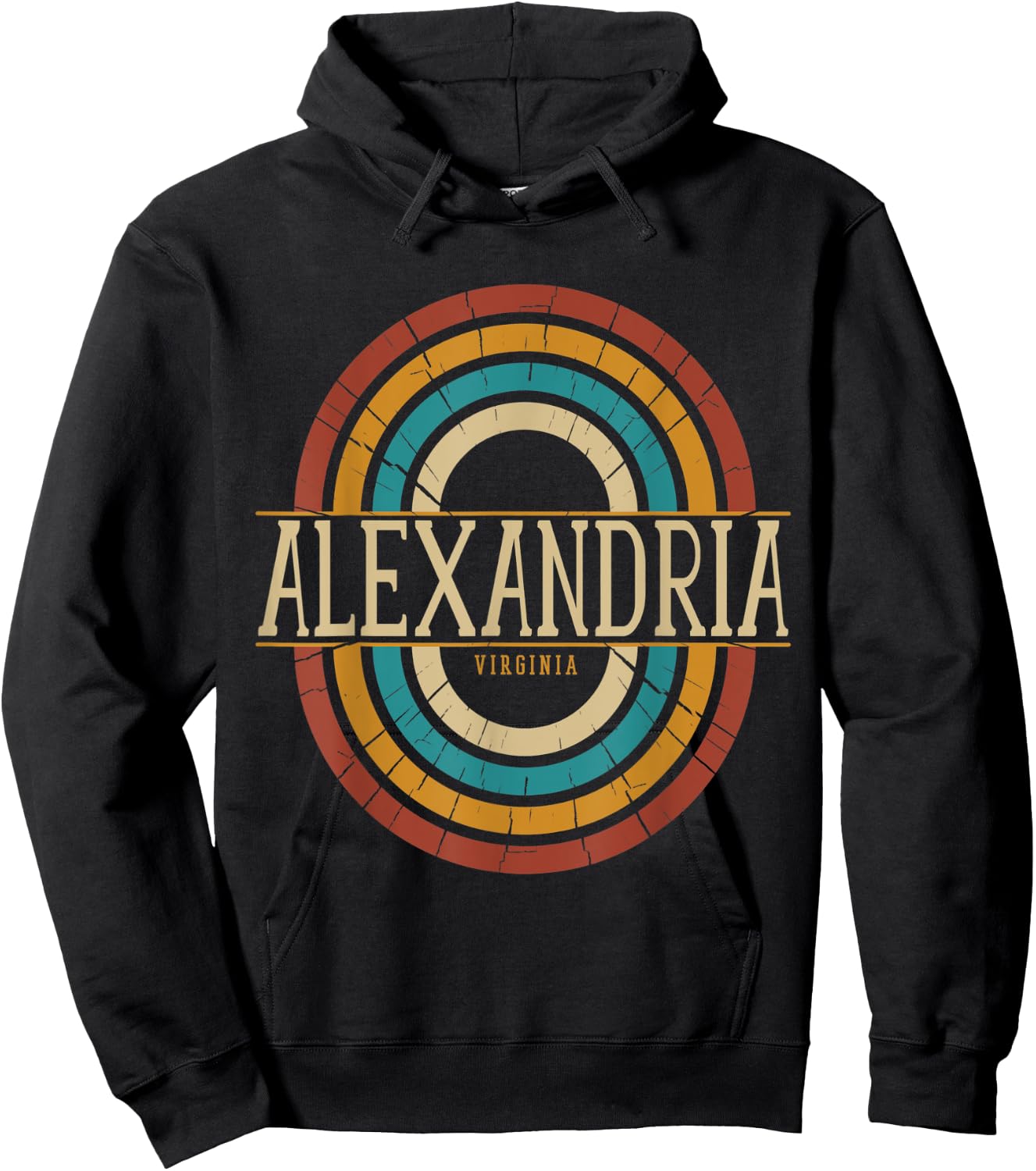 Vintage Retro Alexandria Virginia VA Women Men Souvenirs Hoodie - Hoodie | Black