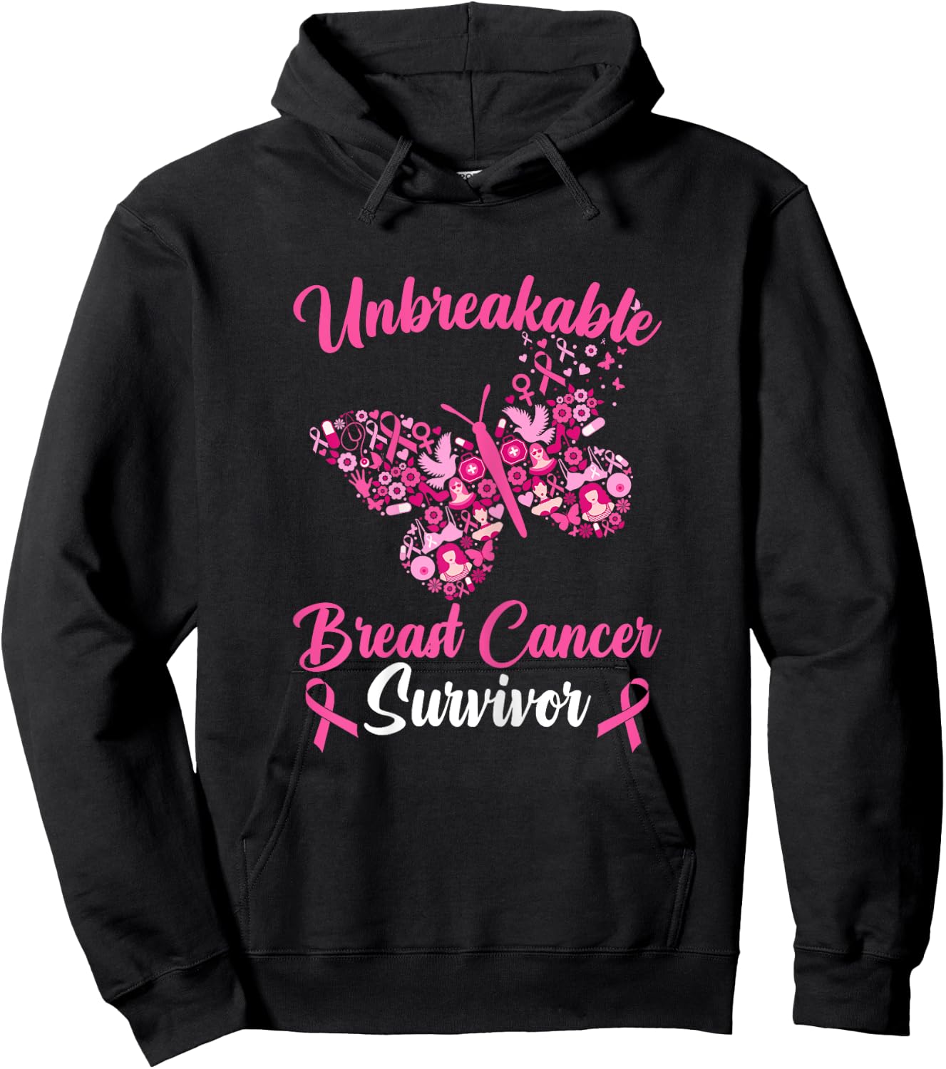 Breast Cancer Awareness Breast Cancer Survivor Hoodie - Hoodie | Black