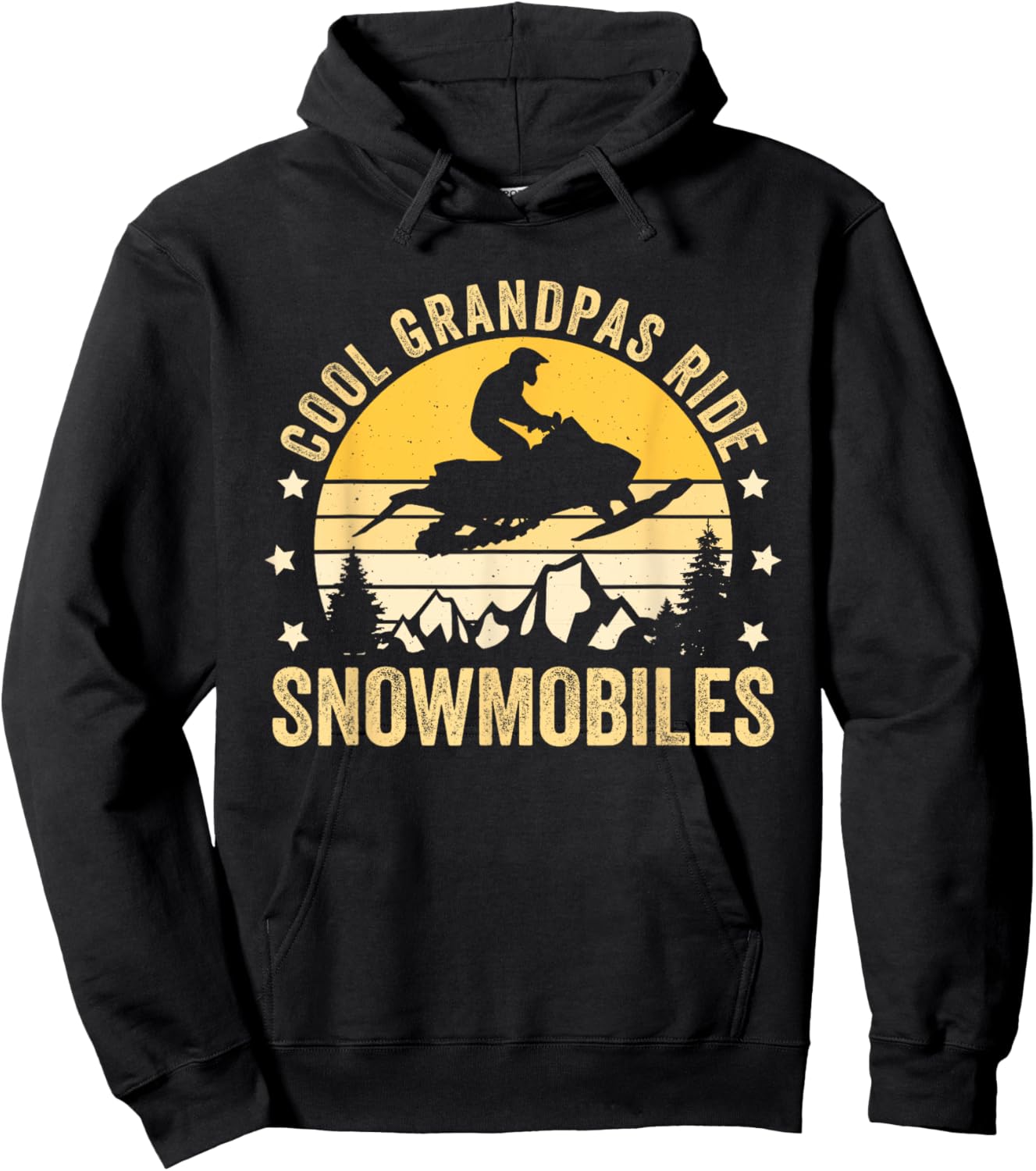 Cool Grandpas Ride Snowmobiles Hoodie - Hoodie | Black