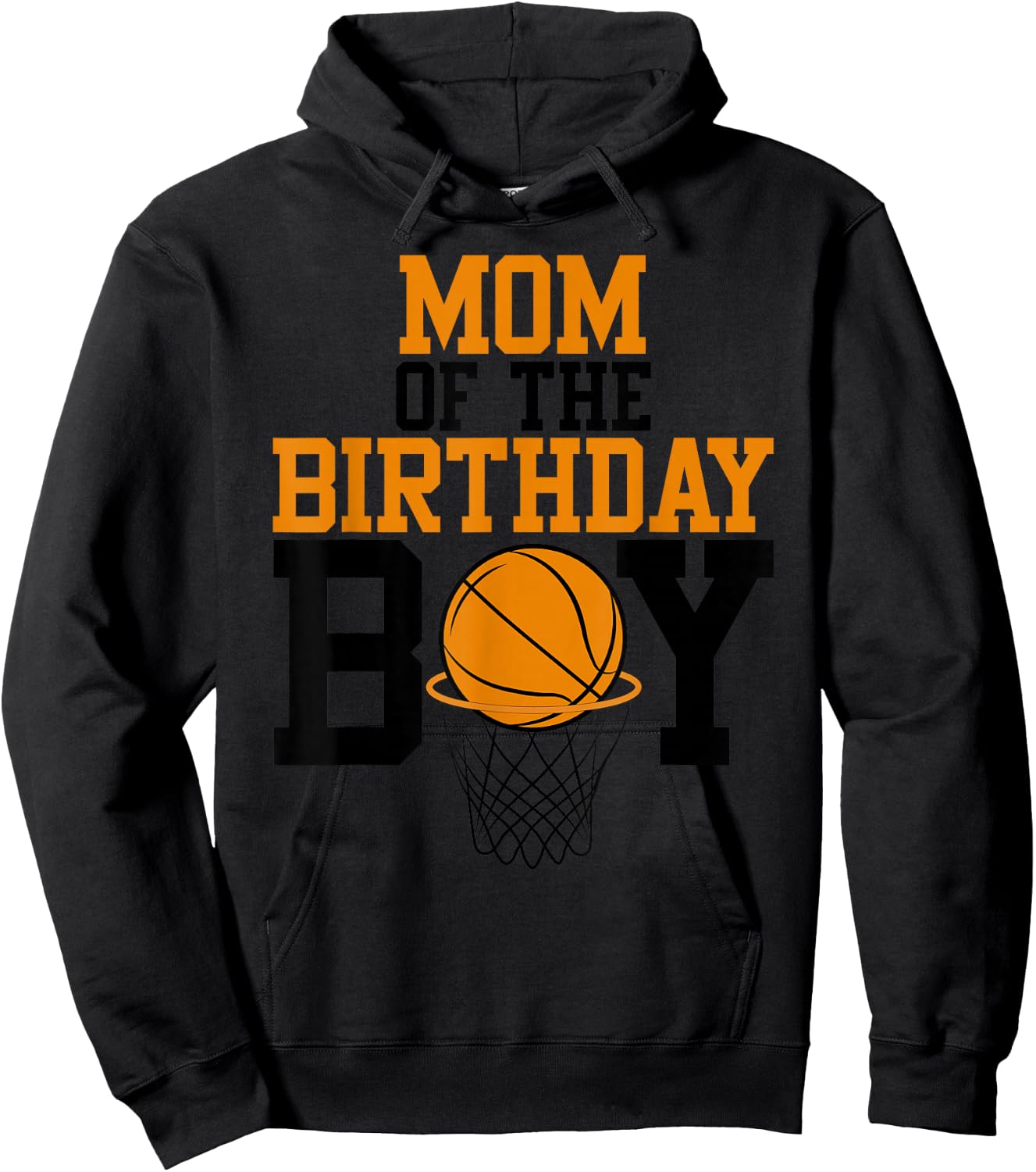 Mom of The Birthday Boy Basketball Family Birthday Hoodie - Hoodie | Black