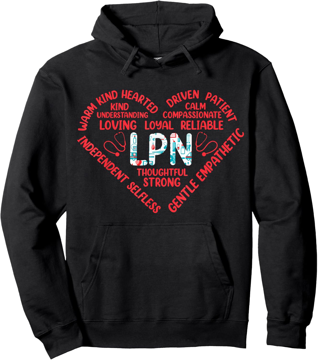 LPN Thoughtful Strong Warm Child Hearted Hoodie - Hoodie | Black