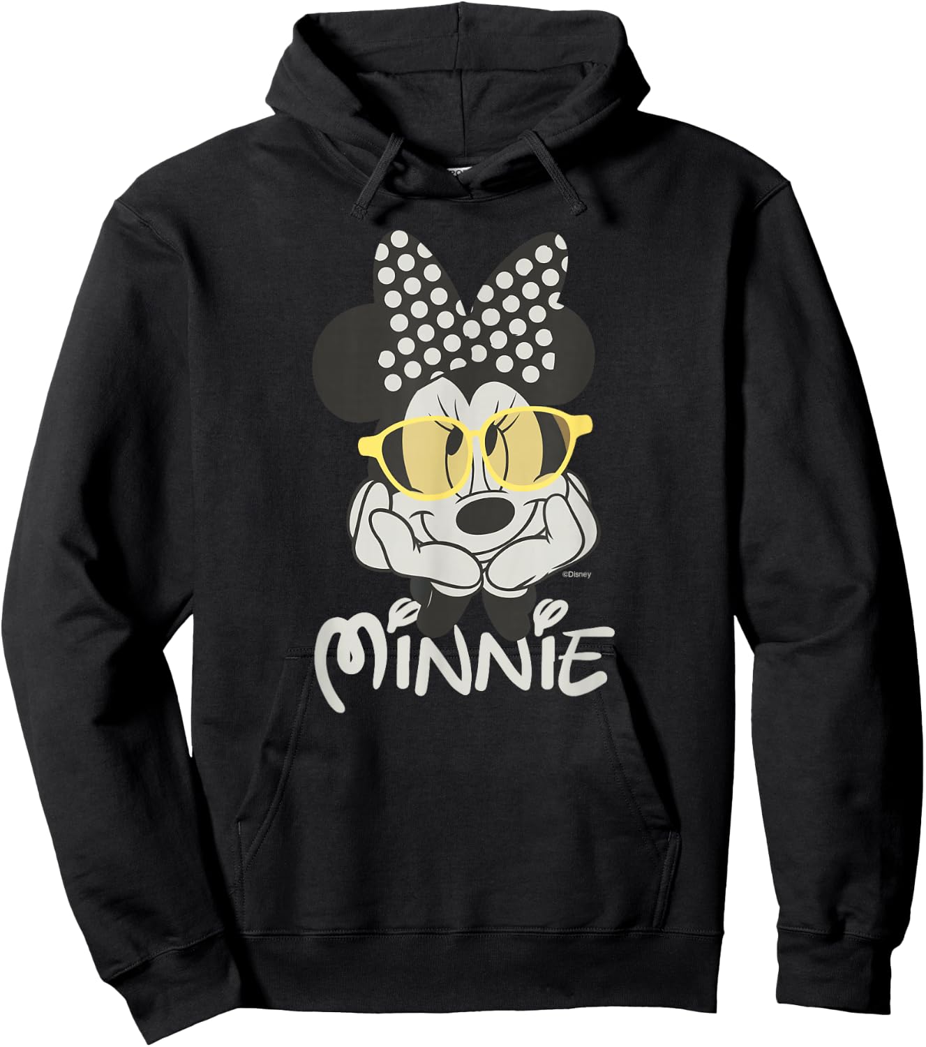 Disney Minnie Mouse in Black & White Polka Dot Day Vintage Hoodie - Hoodie | Black