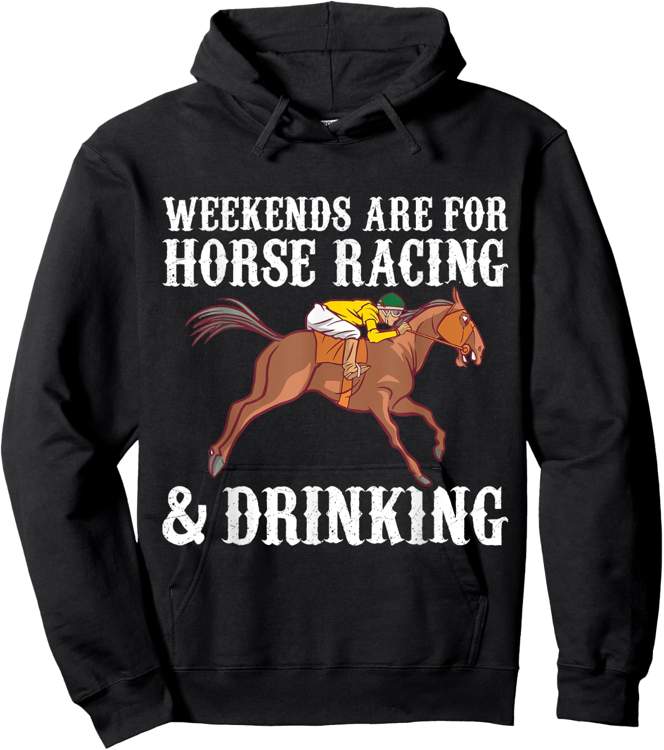Funny horse racing jockey Hoodie - Hoodie | Black