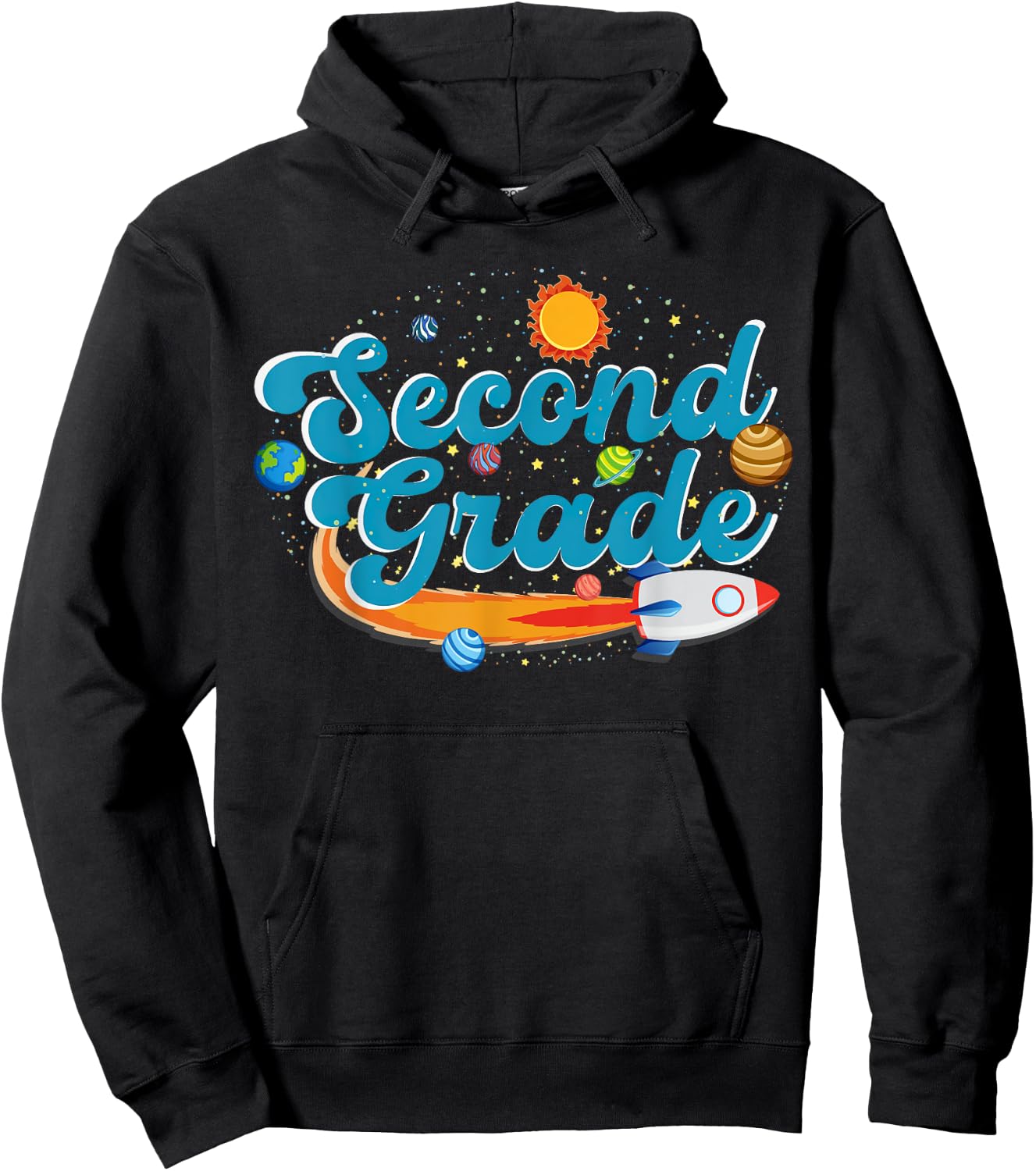 Second Grade Outer Space Solar System Planet 2nd Grade Hoodie - Hoodie | Black