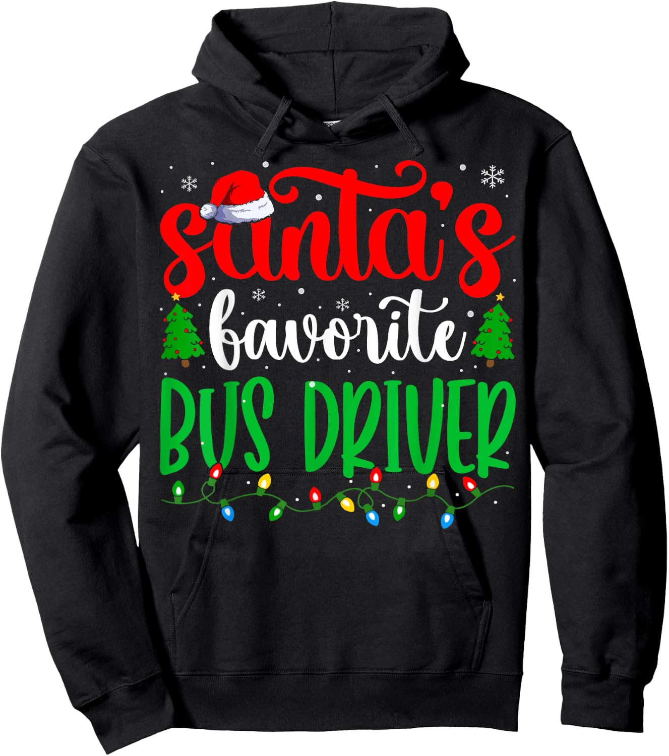 Bus Driver Santa Funny Bus Driver Christmas Hoodie - Hoodie | Black