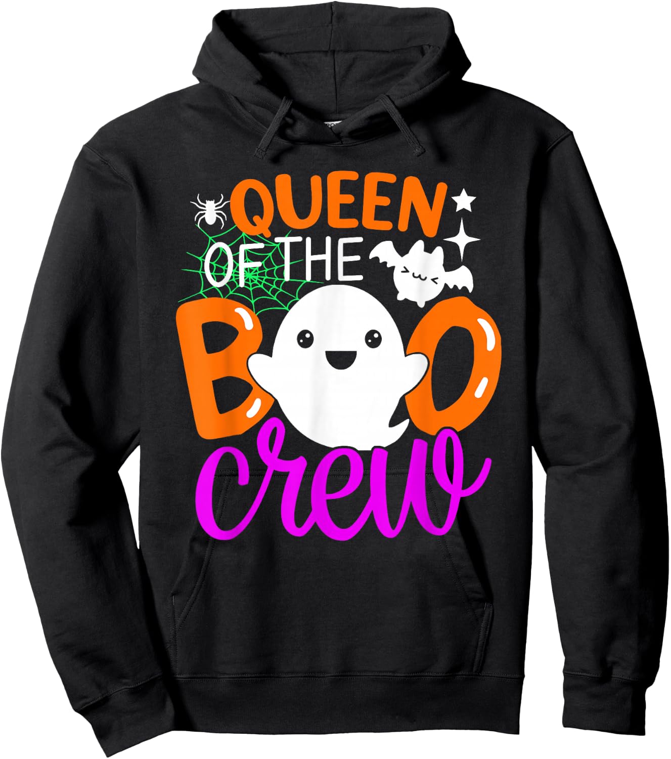 Queen Of The Boo Crew Funny Halloween Family Matching Hoodie - Hoodie | Black