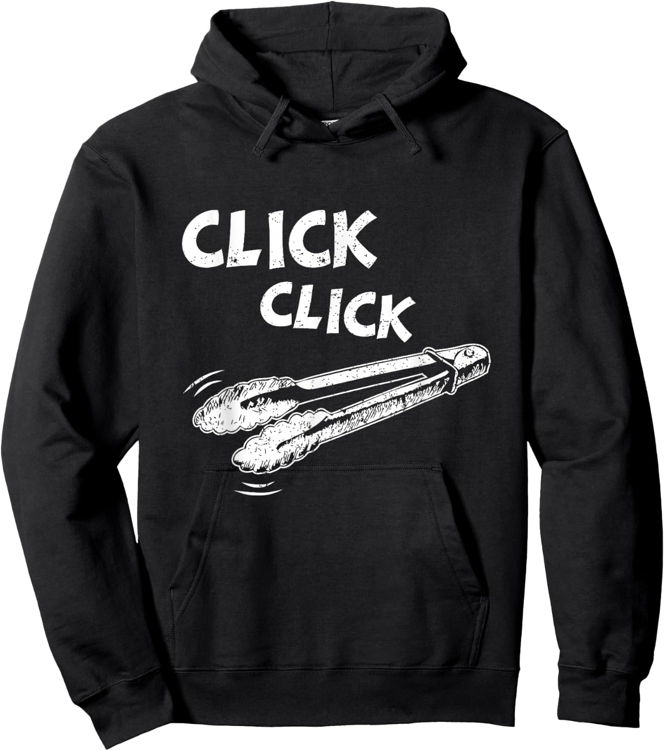 Click a Click Tongs Bbq Barbecue Barbecuing Hanging Hoodie - Hoodie | Black