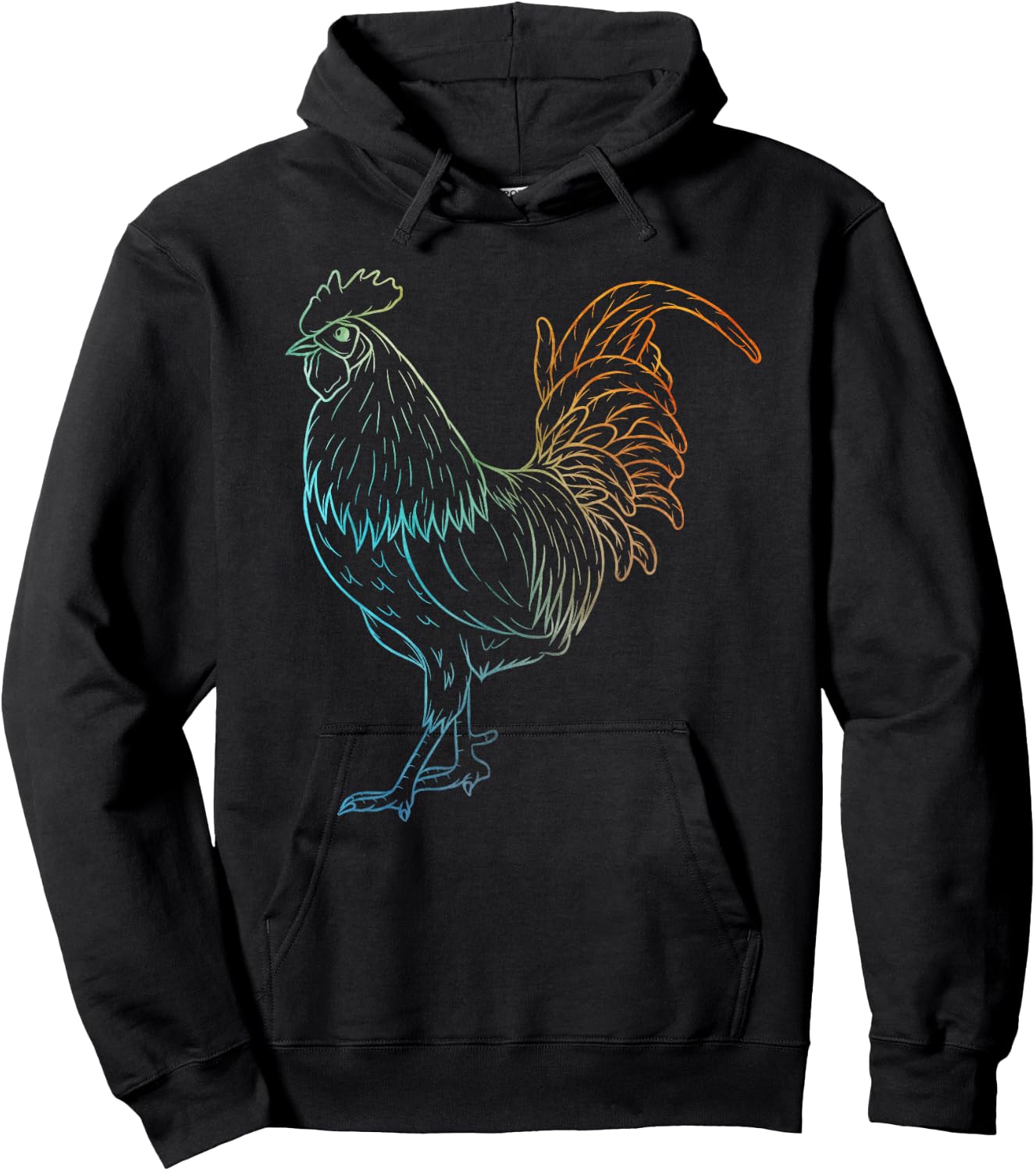 Chicken Art Colorful Rooster Funny Fowl Lovers Outfit Hoodie - Hoodie | Black