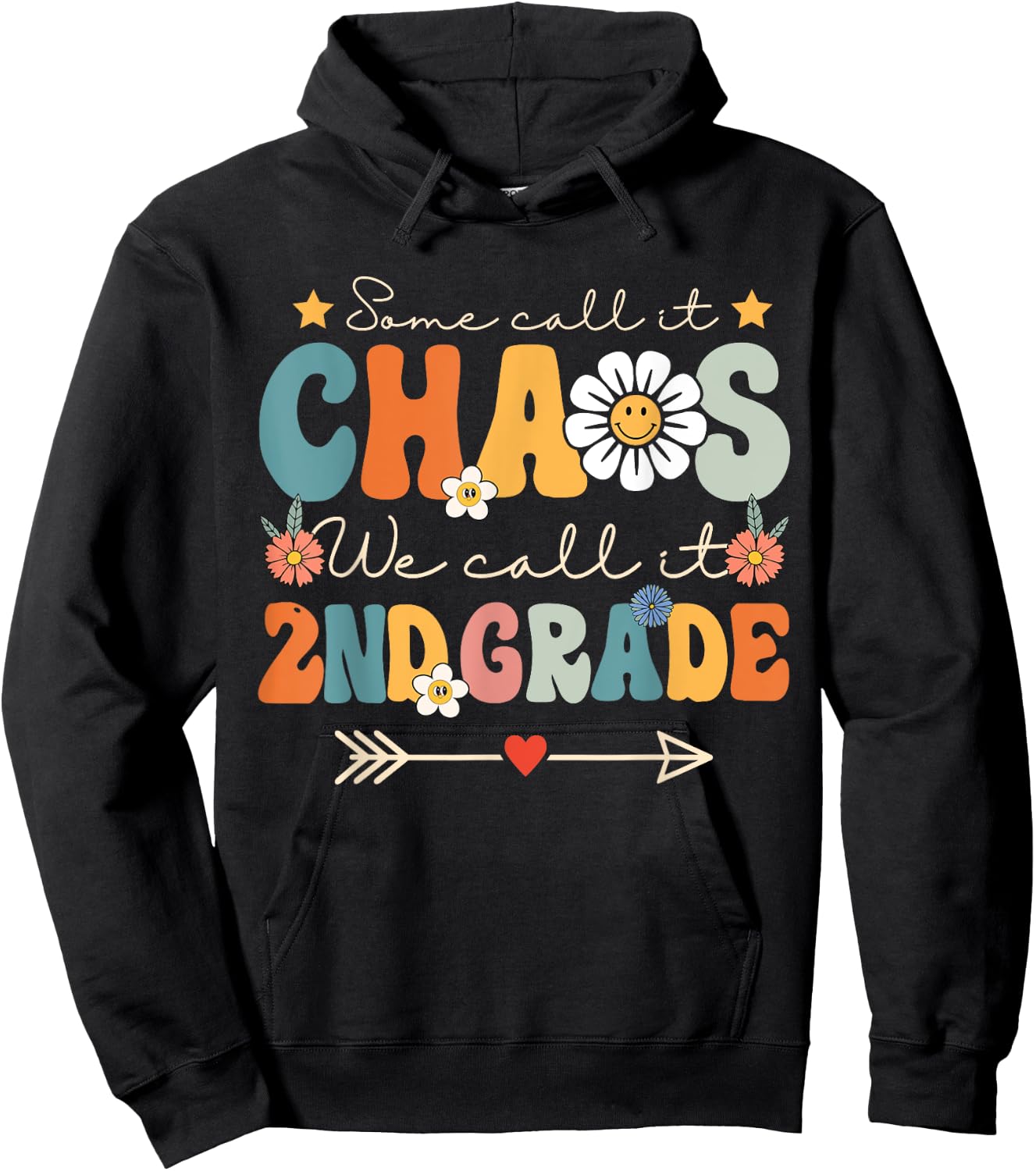 Some Call It Chaos We Call It 2nd Grade Second Grade Teacher Women Kids Hoodie - Hoodie | Black