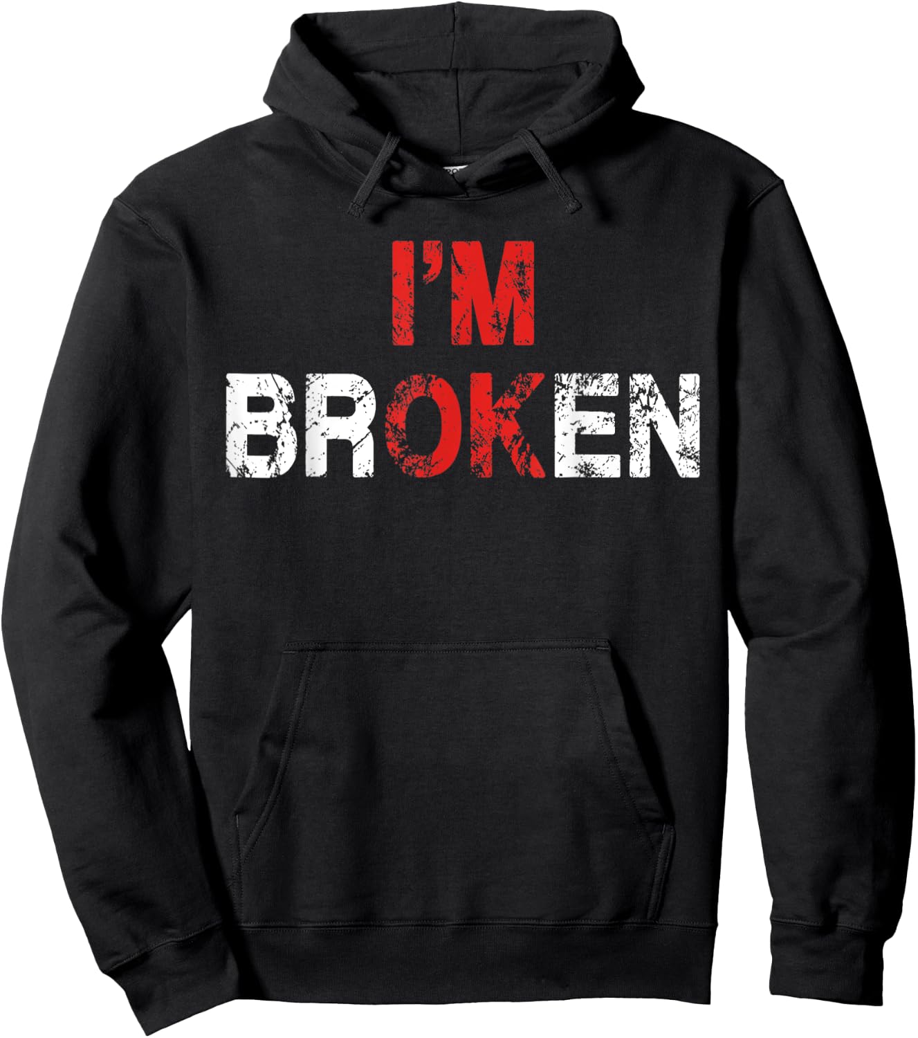 I'm Ok I'm Broken Invisible Illness Mental Health Awareness Hoodie - Hoodie | Black