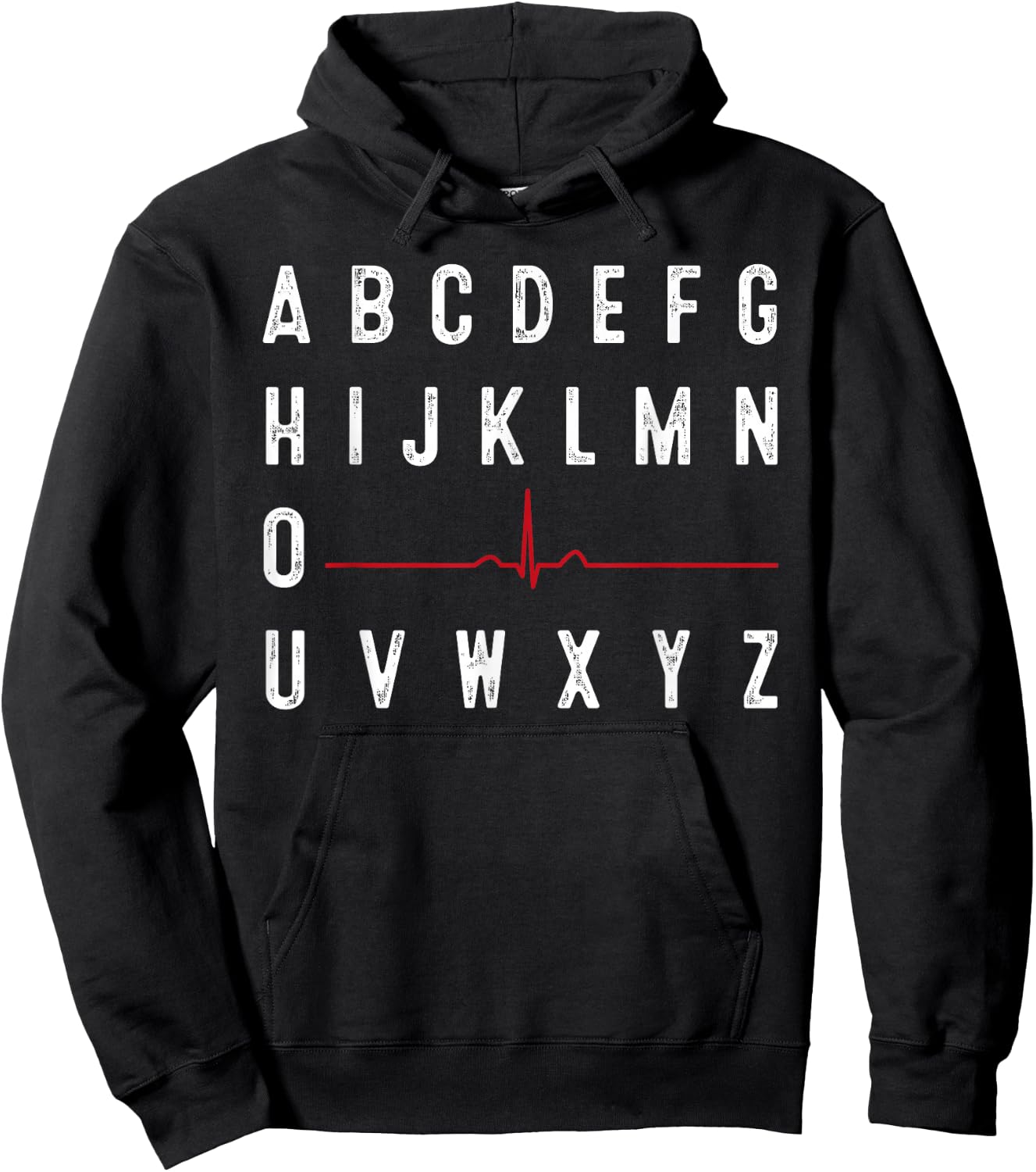 PQRST Nurses Day Funny Nurse Alphabet Cardiac Cycle Black 3X-Large Adults Hoodie - Hoodie | Black