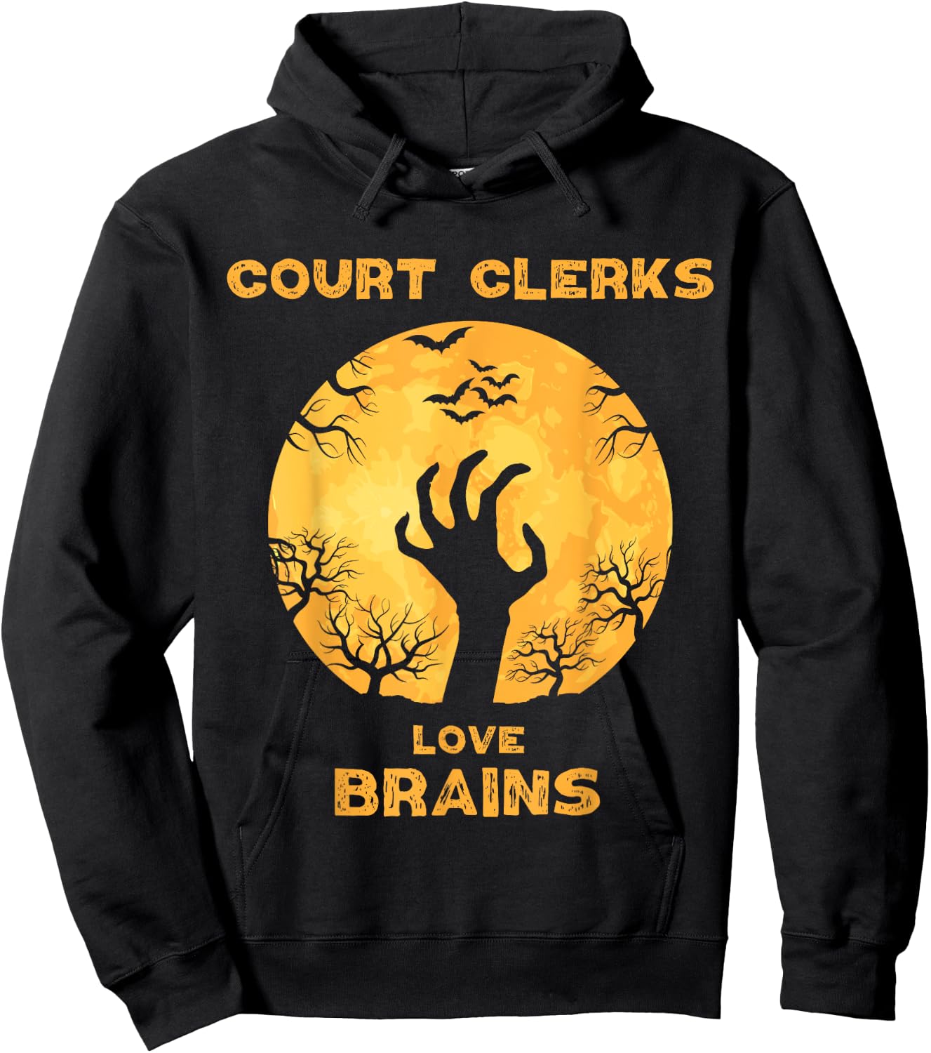 Court Clerks Love Brains Funny Halloween Court Clerk Hoodie - Hoodie | Black