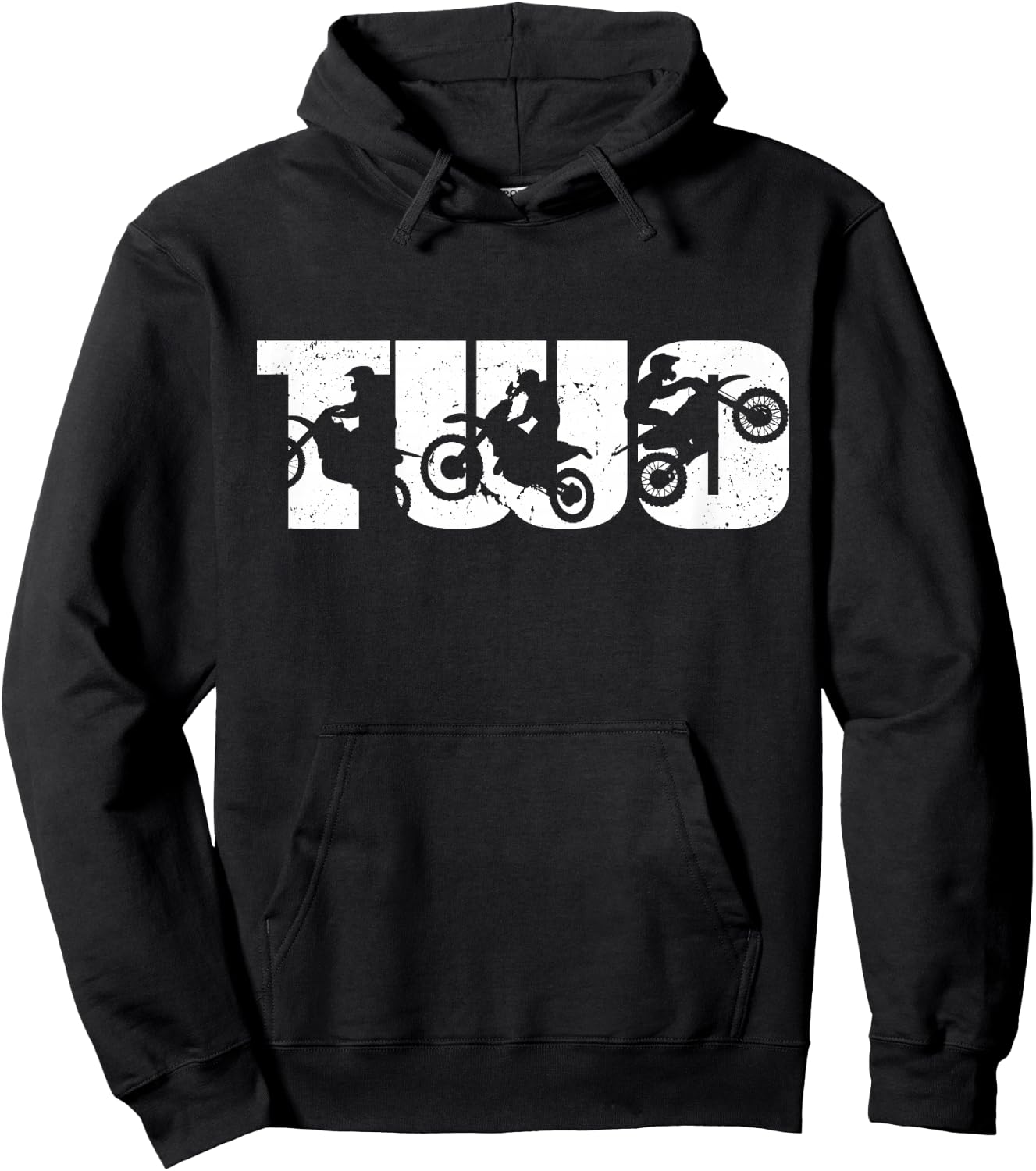 2nd Birthday Retro Motocross Dirt Bike 2 Years Boys Girl Hoodie - Hoodie | Black