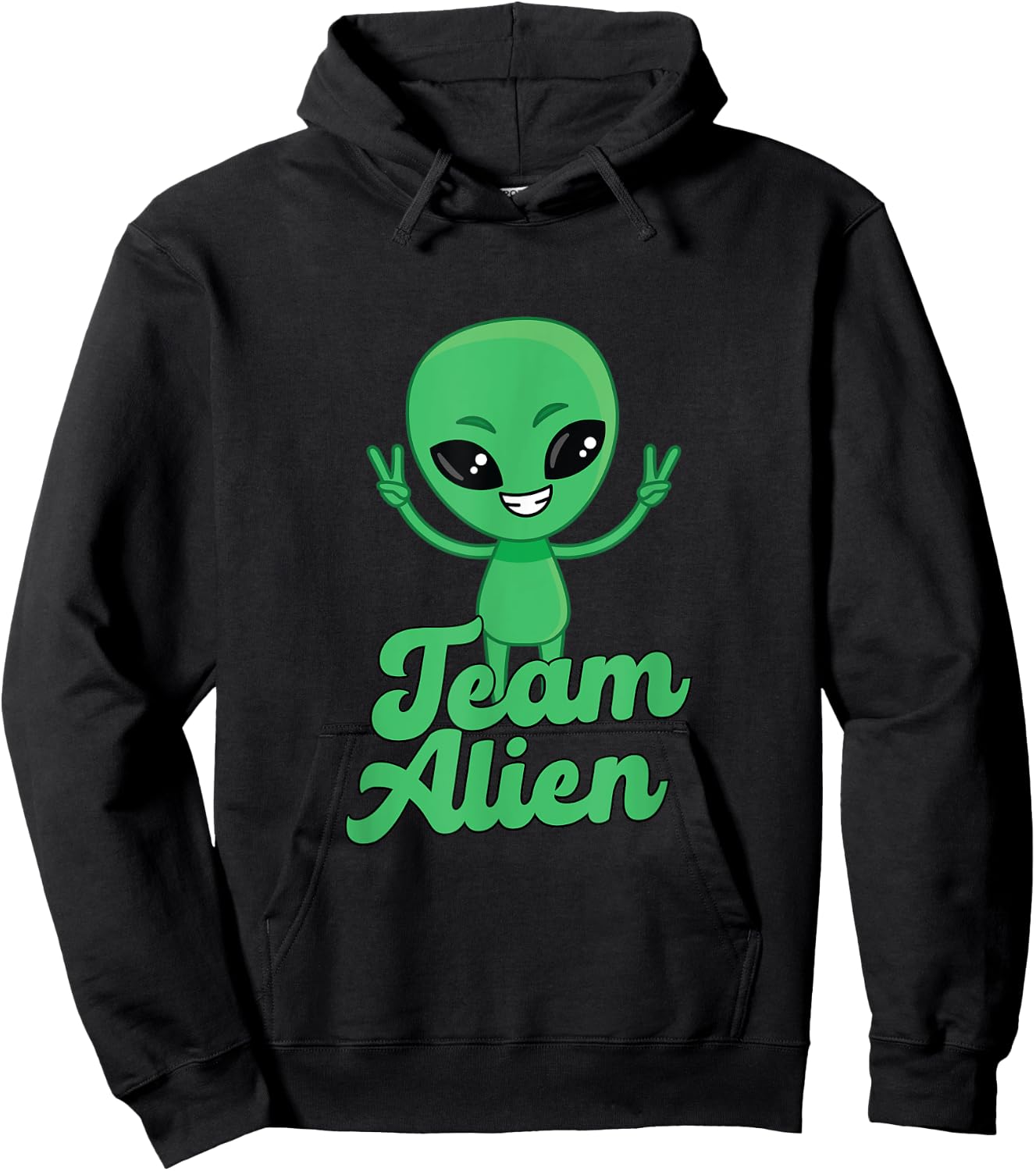 For Alien Aliens Lovers Green Alien Meme Team Alien Skin Hoodie - Hoodie | Black