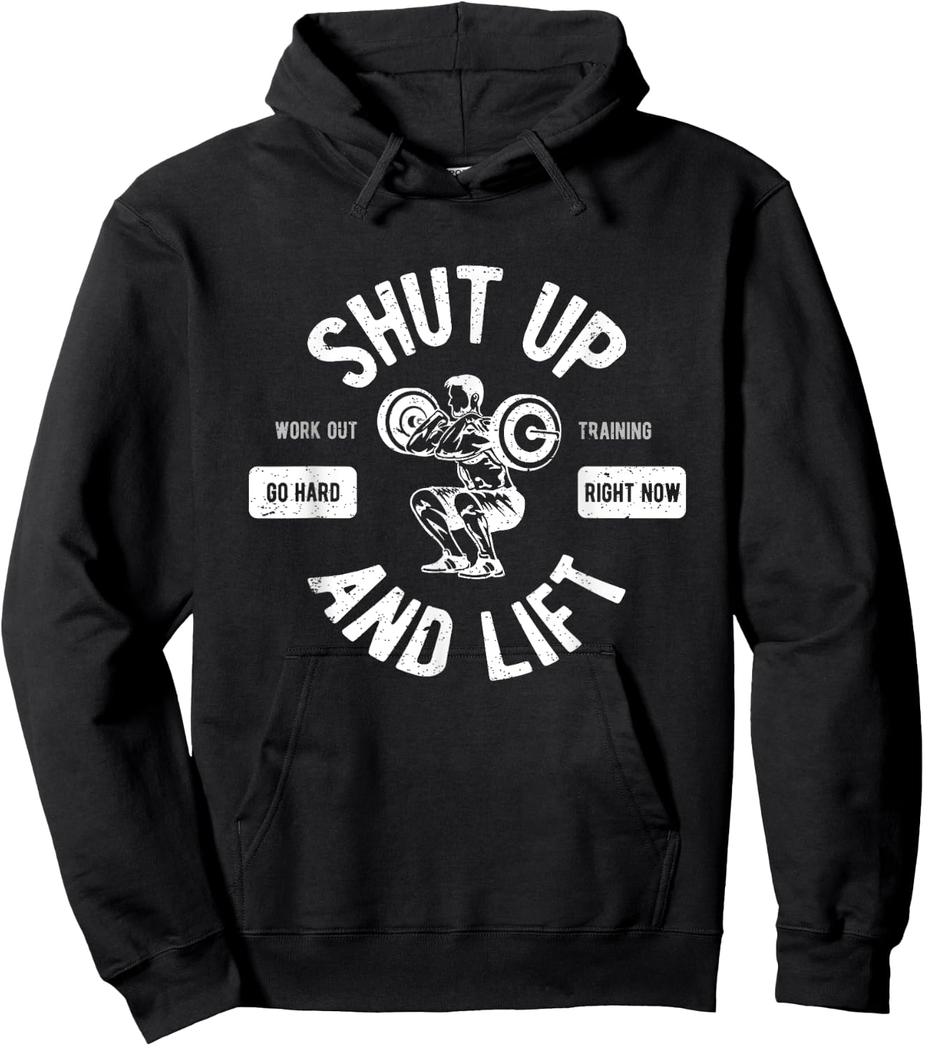 Powerlifter Outfit Weightlifter Quote - Black, Adults - Modern Gym Fitness Hoodie - Hoodie | Black