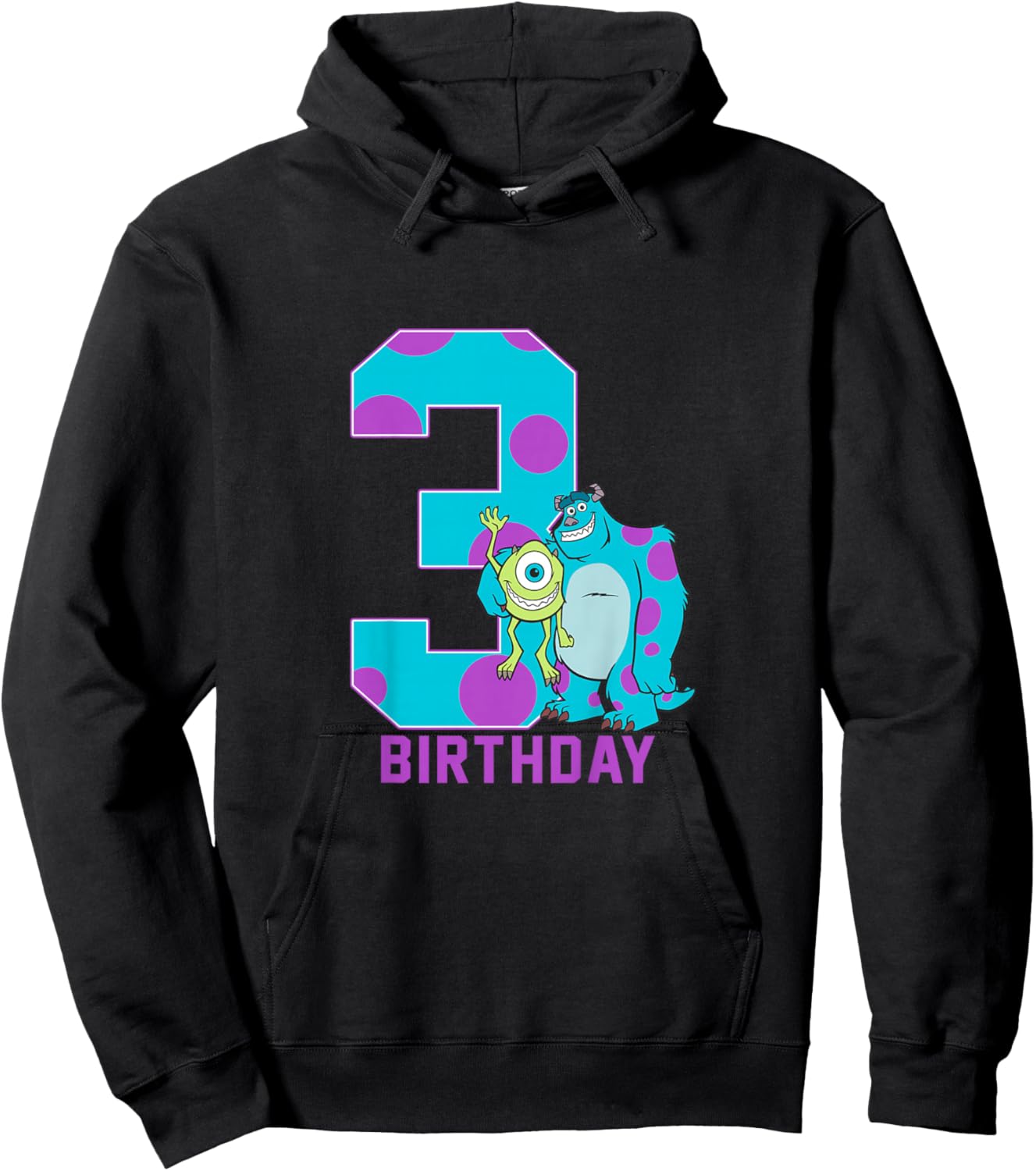 Kids Disney Pixar Monsters University Mike & Sully 3rd Birthday Hoodie - Hoodie | Black