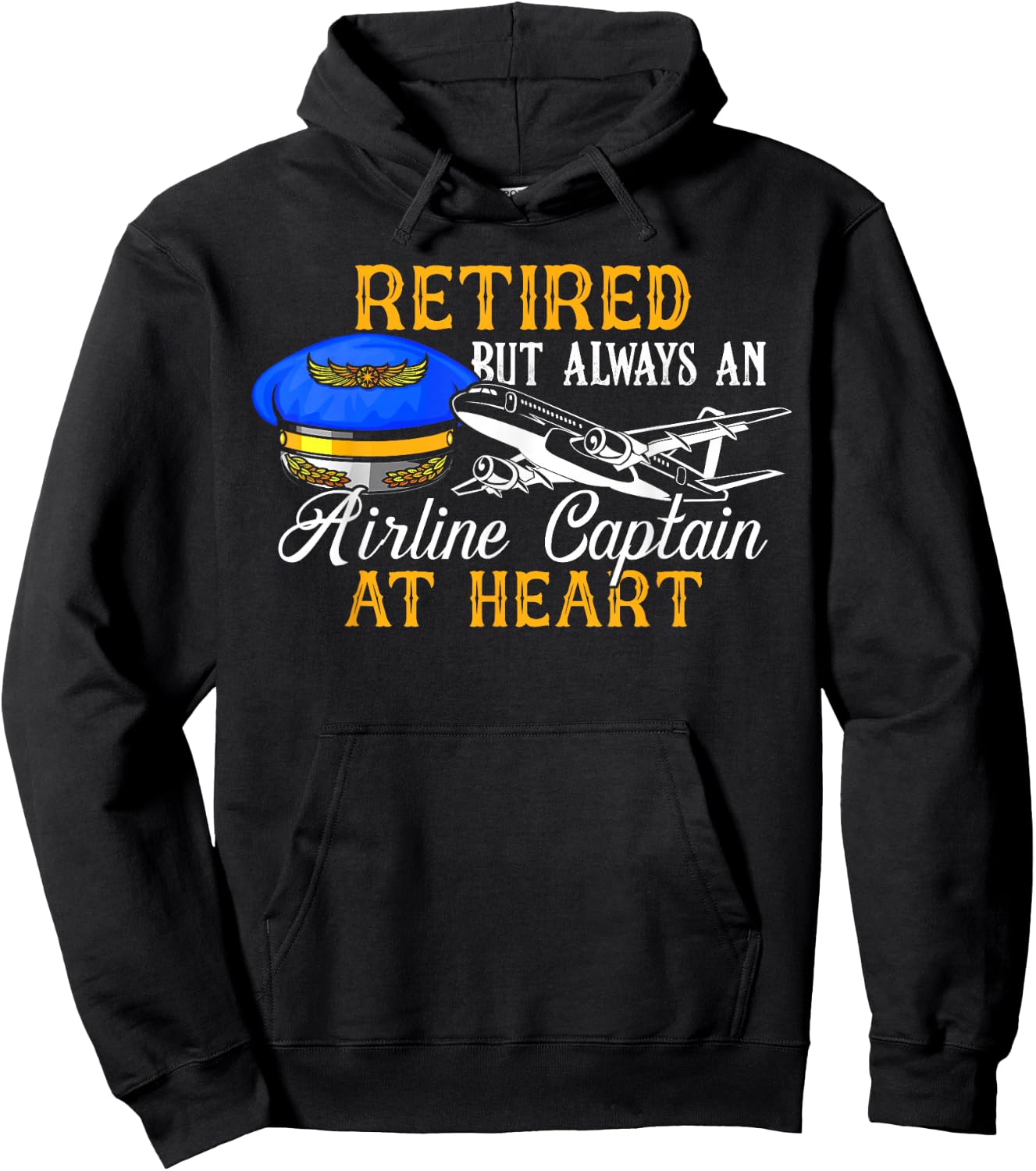 Retired Airline Captain Shirt Pilot Retirement Gift Hoodie - Hoodie | Black