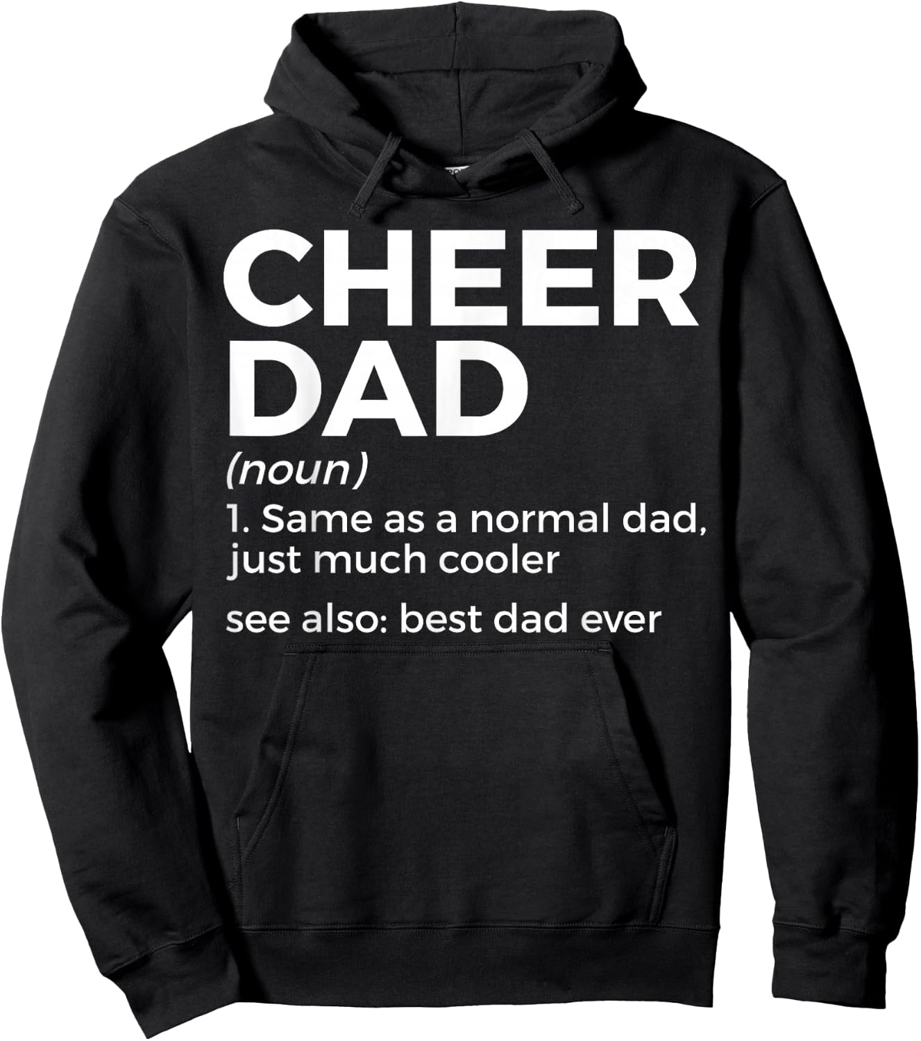 Funny Cheer Dad Definition Best Dad Ever Cheerleading Hoodie - Hoodie | Black