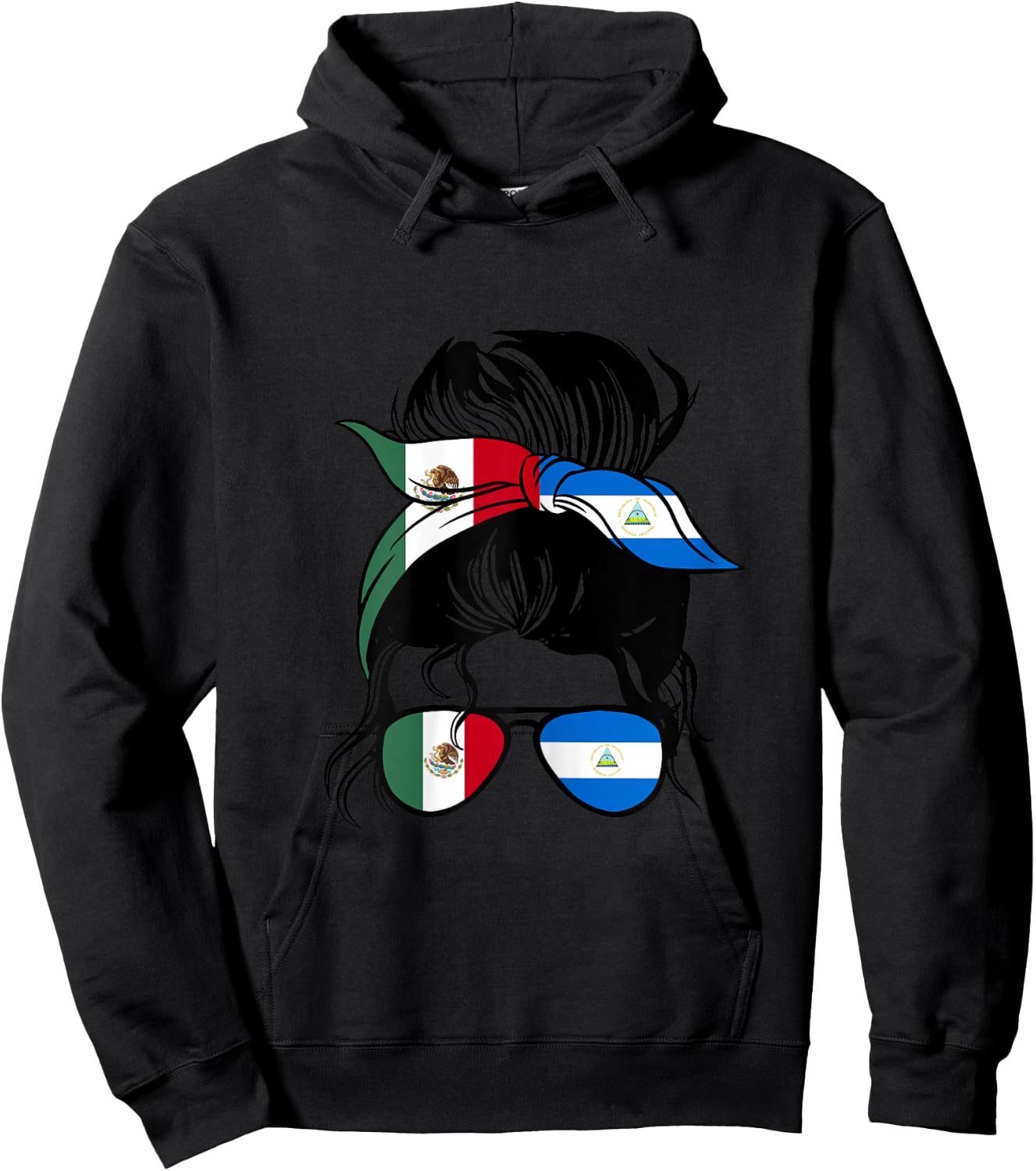 Mexico and Nicaragua Mix Half Mexican and Half Nicaraguan Hoodie - Hoodie | Black