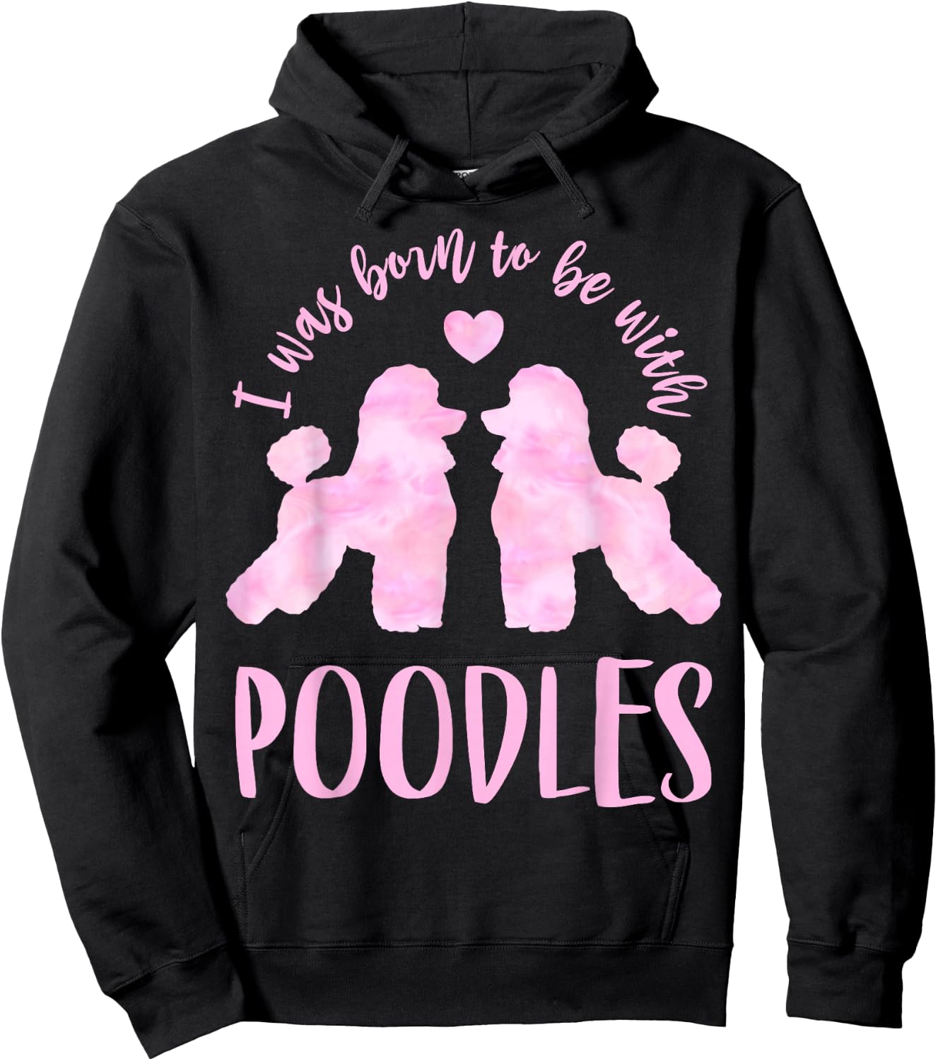 Poodle Lover's 2 Pink Poodles Hoodie - Hoodie | Black