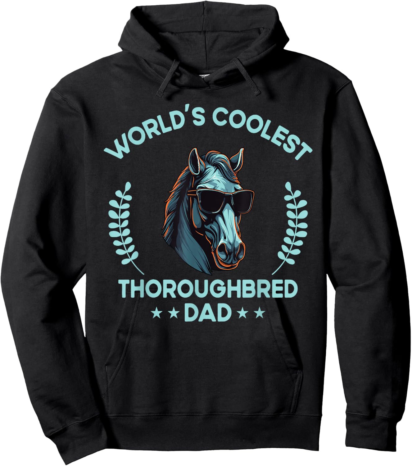 World's Coolest Horse Dad Papa - Farmer Thoroughbred Horse Hoodie - Hoodie | Black