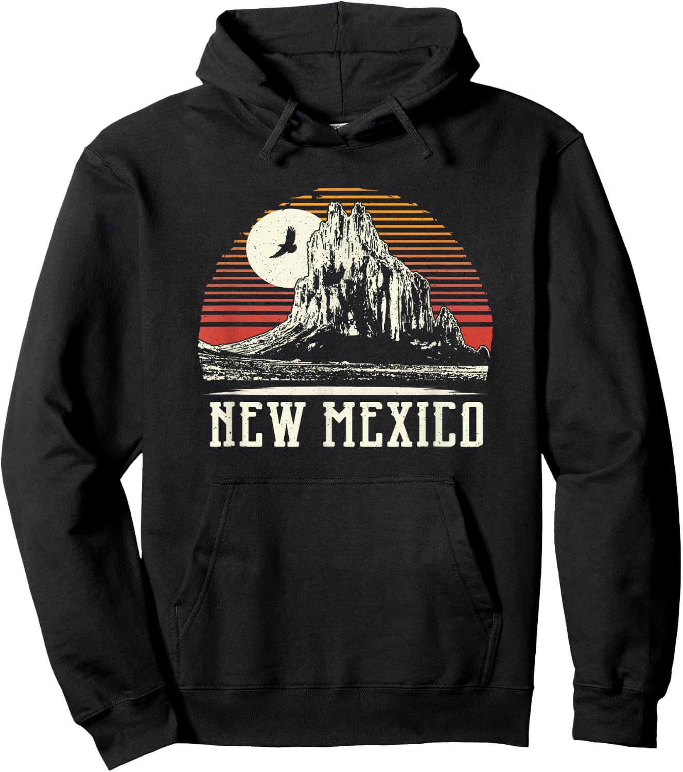Classic Shiprock Mountain - New Mexico Hoodie - Hoodie | Black