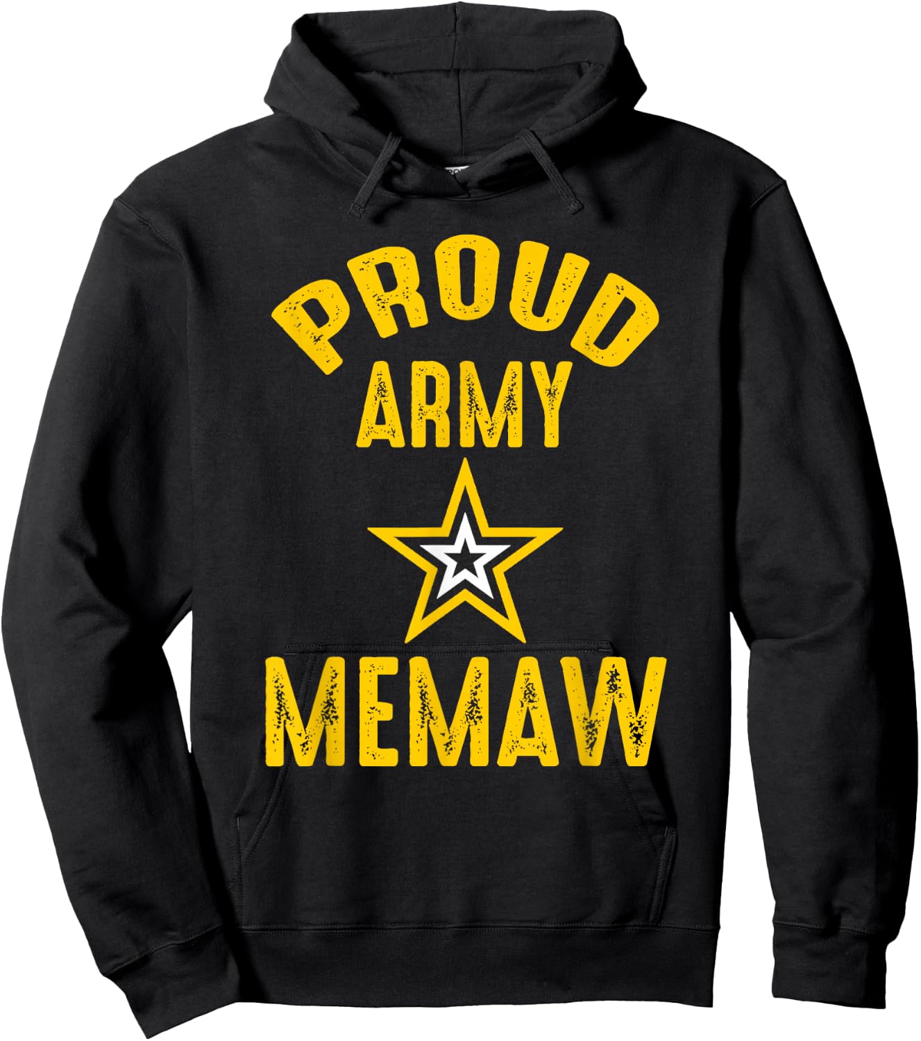 Vintage Proud Army MEMAW Veterans Family Reunion Match Hoodie - Hoodie | Black