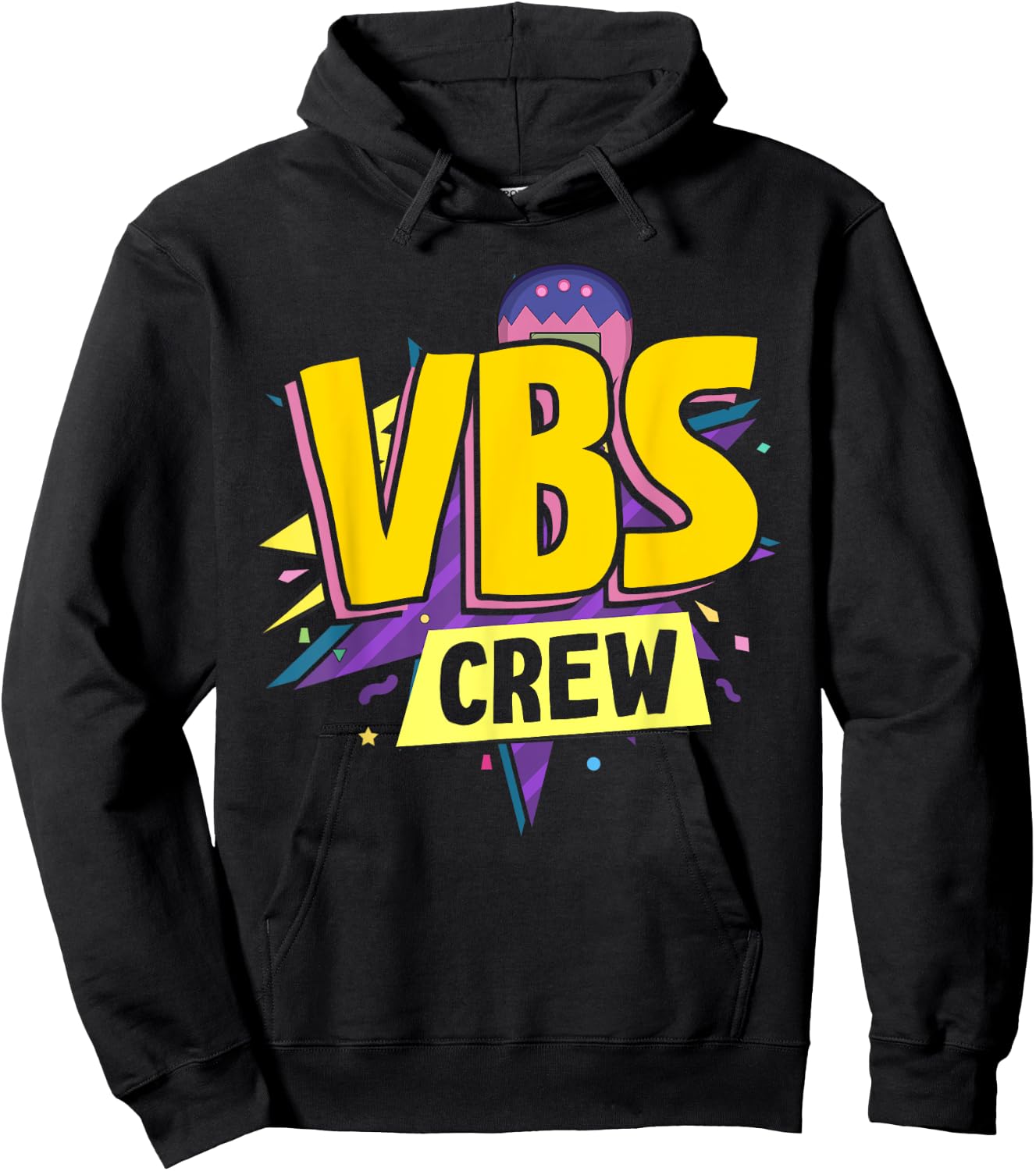 VBS Crew Vacation Bible VBS Teacher Groovy Christian School Women Kids Hoodie - Hoodie | Black