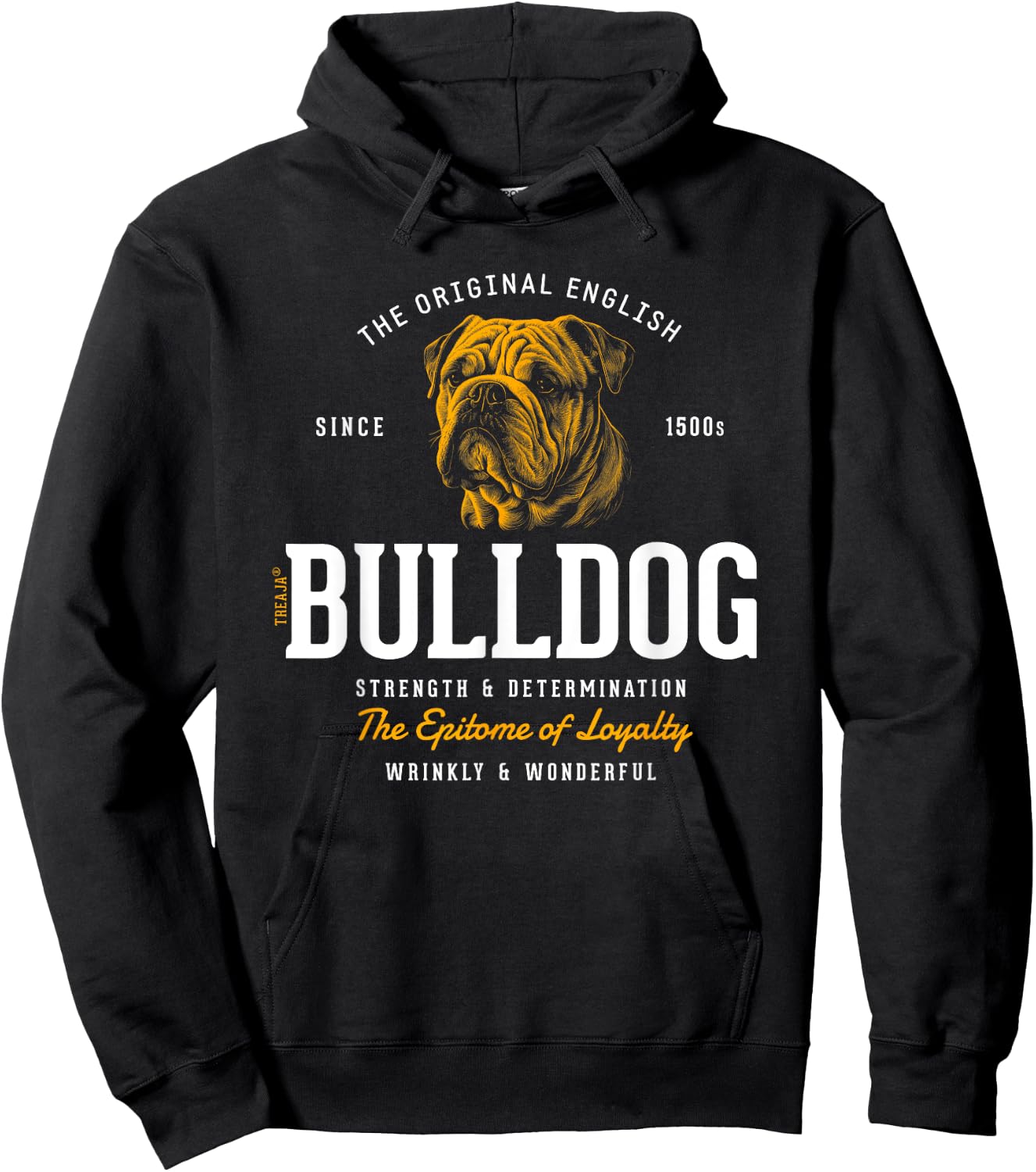 Vintage Styled Retro English Bulldog Women Girls Kids Hoodie - Hoodie | Black