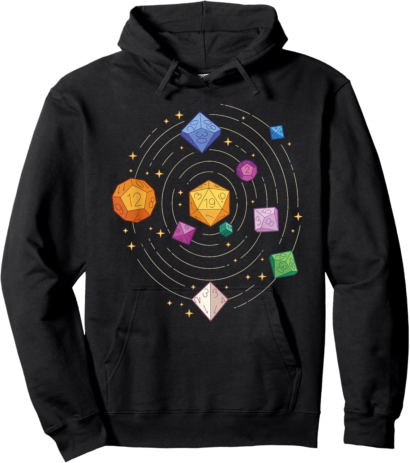 Roleplaying Games, Rotating Dice in Space RPG Hoodie - Hoodie | Black