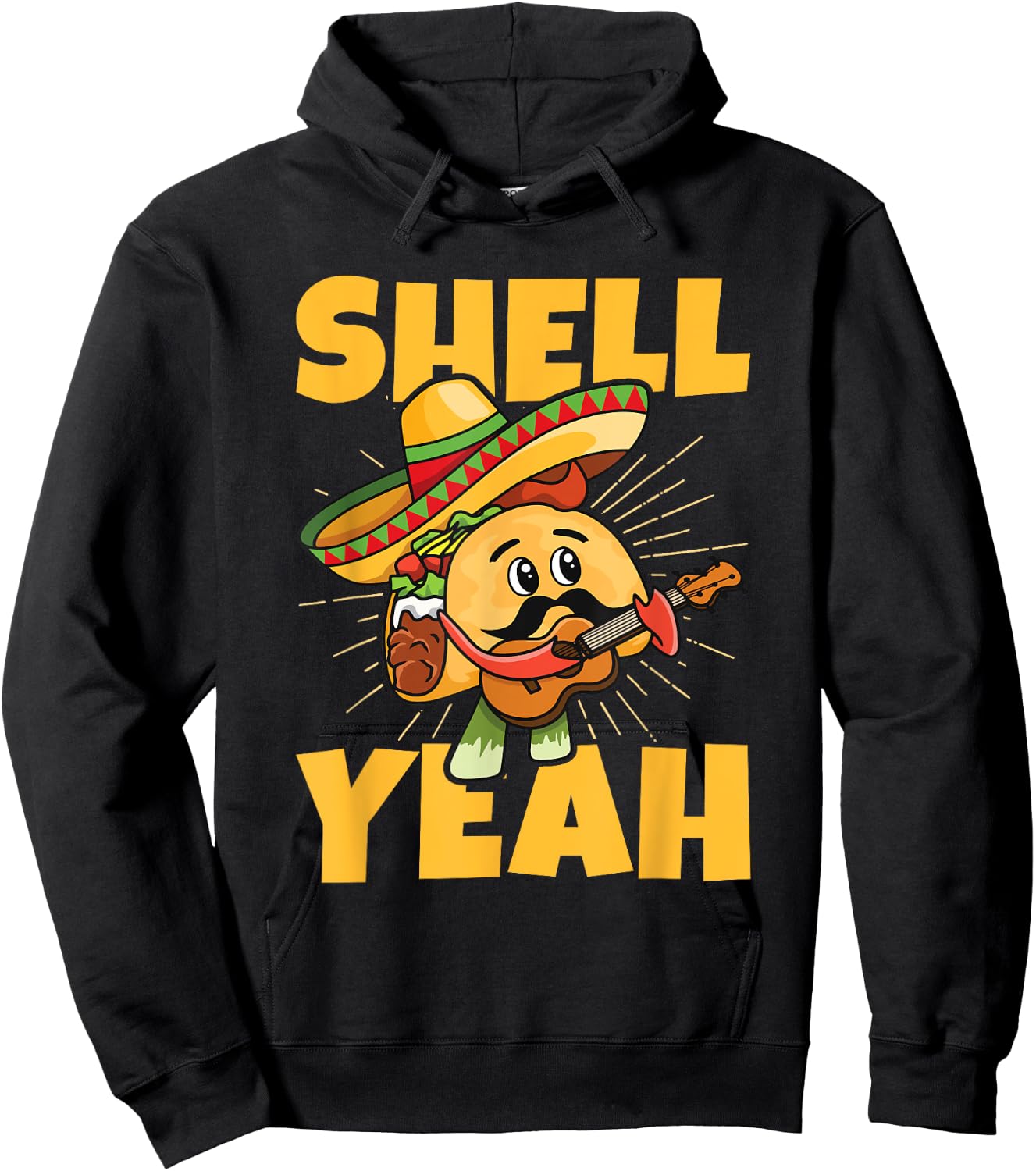 Shell yeah Pun for a Mexican Taco Fan Hoodie - Hoodie | Black