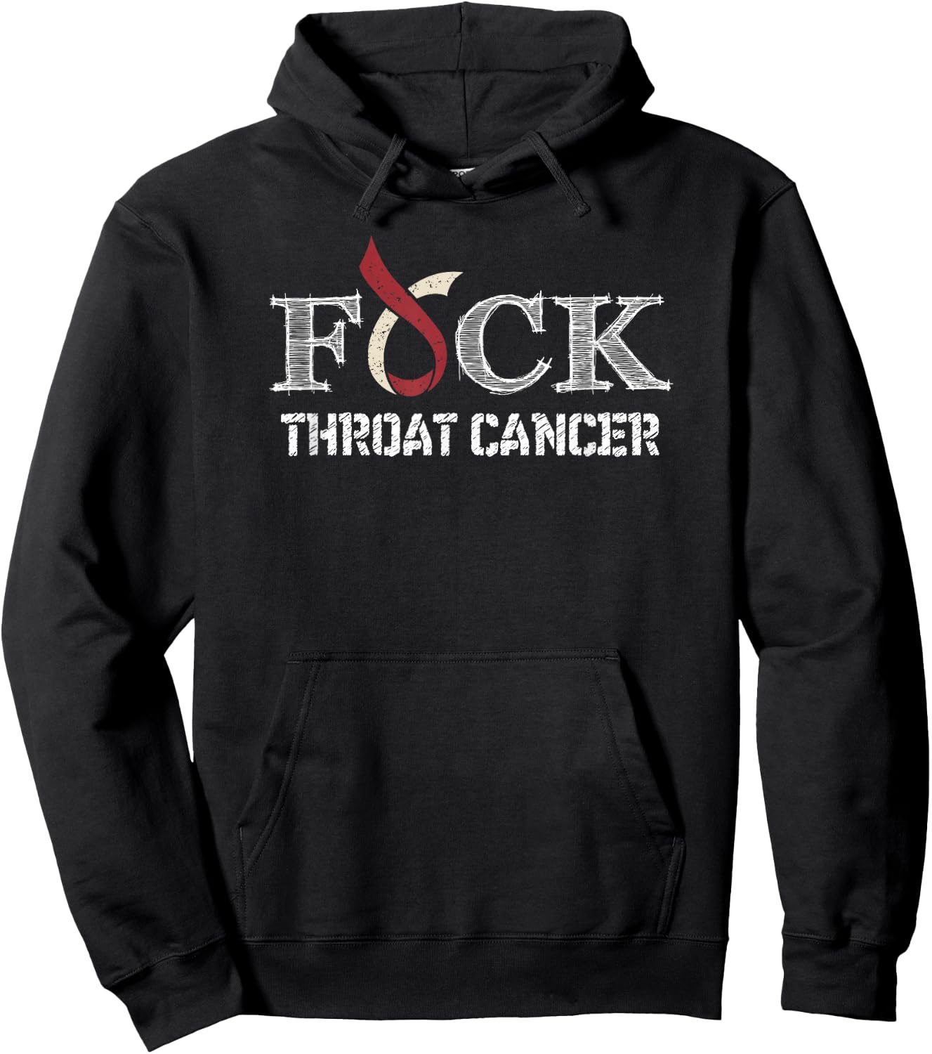 F+ck- Throat Cancer Awareness Supporter Ribbon Hoodie - Hoodie | Black
