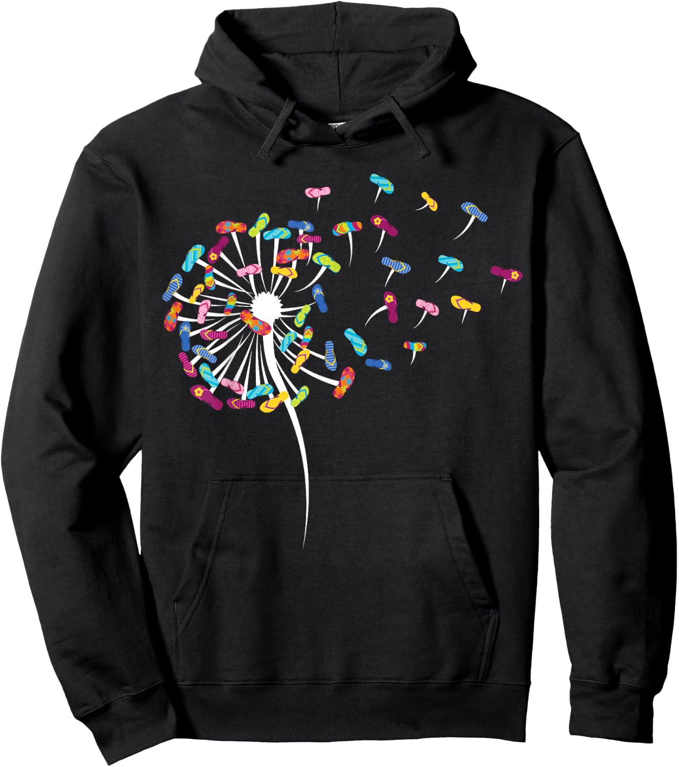 Dandelion Flip Flops Surfing Stuff for Beach Hoodie - Hoodie | Black